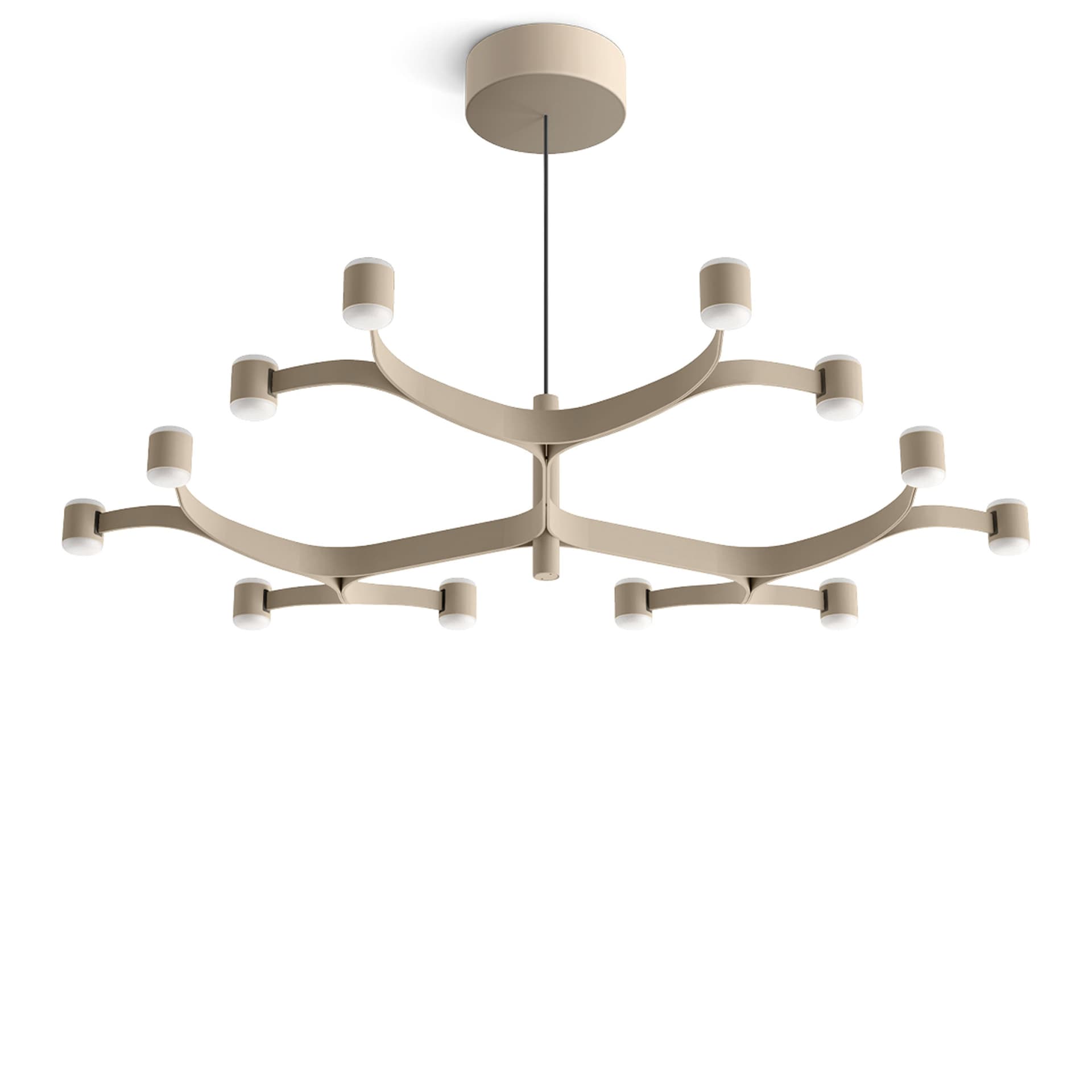 Stilnovo - Fronda 12 Phase-Cut lysekrone textured mushroom - Lysekroner - Pio & Tito Toso - Beige