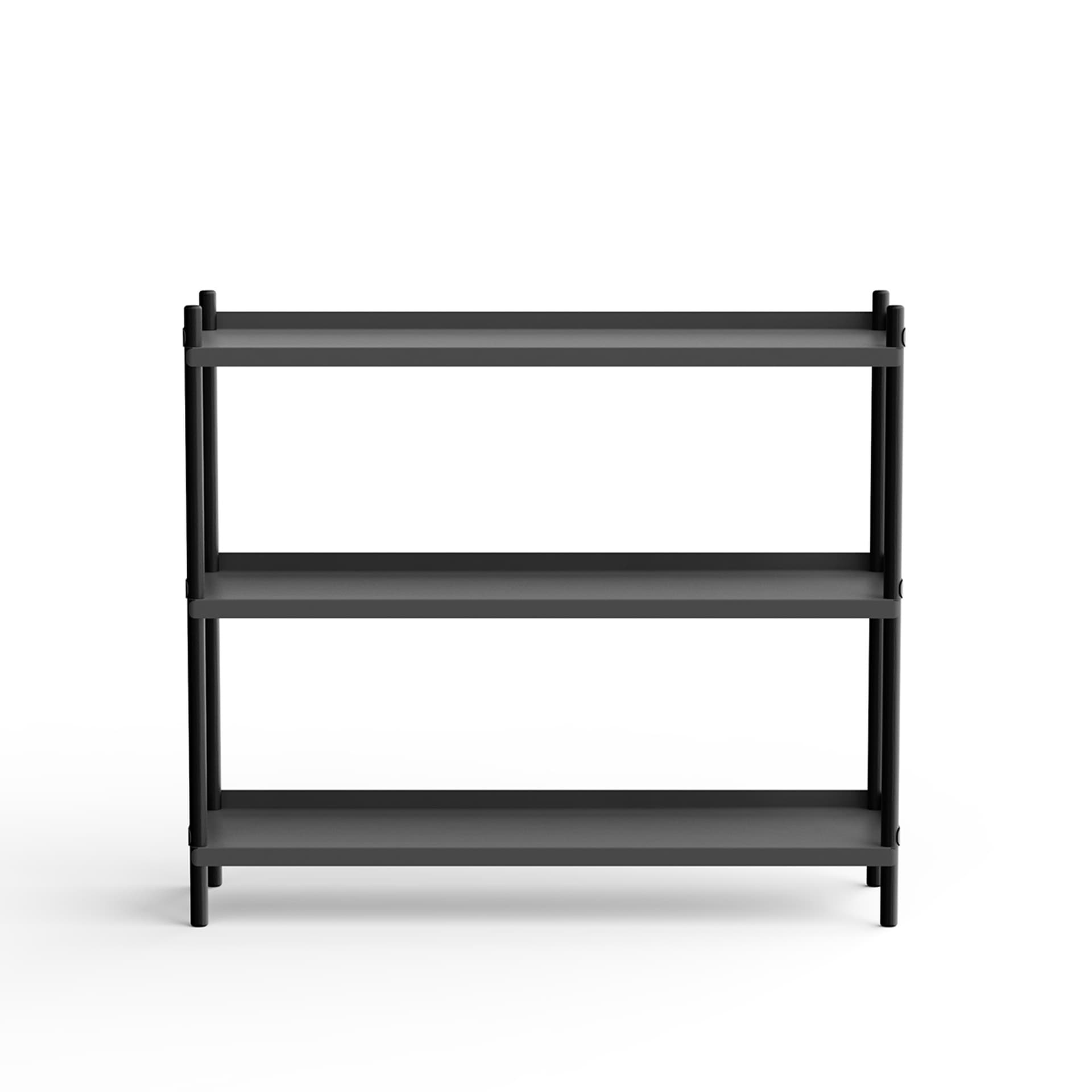 NINE - BOLT Shelving 1000 - 3 shelves Oak Black Anthracite - Hyller & Hyllesystemer - Lennart Ebert - Svart - Metall/Tre