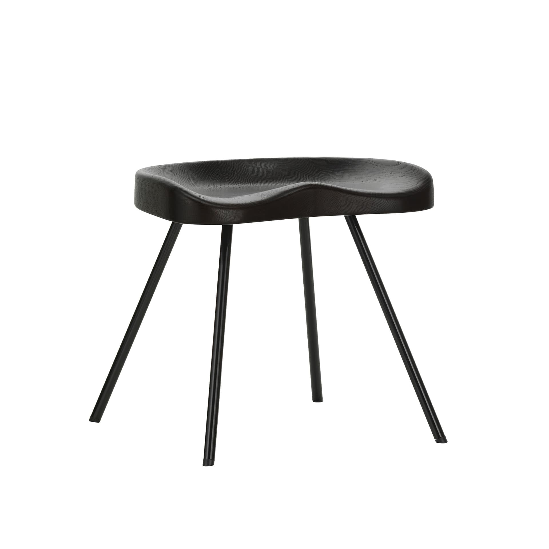 Vitra - Tabouret 307 / Solid Dark Oak - Krakker - Jean Prouvé - Svart - Tre
