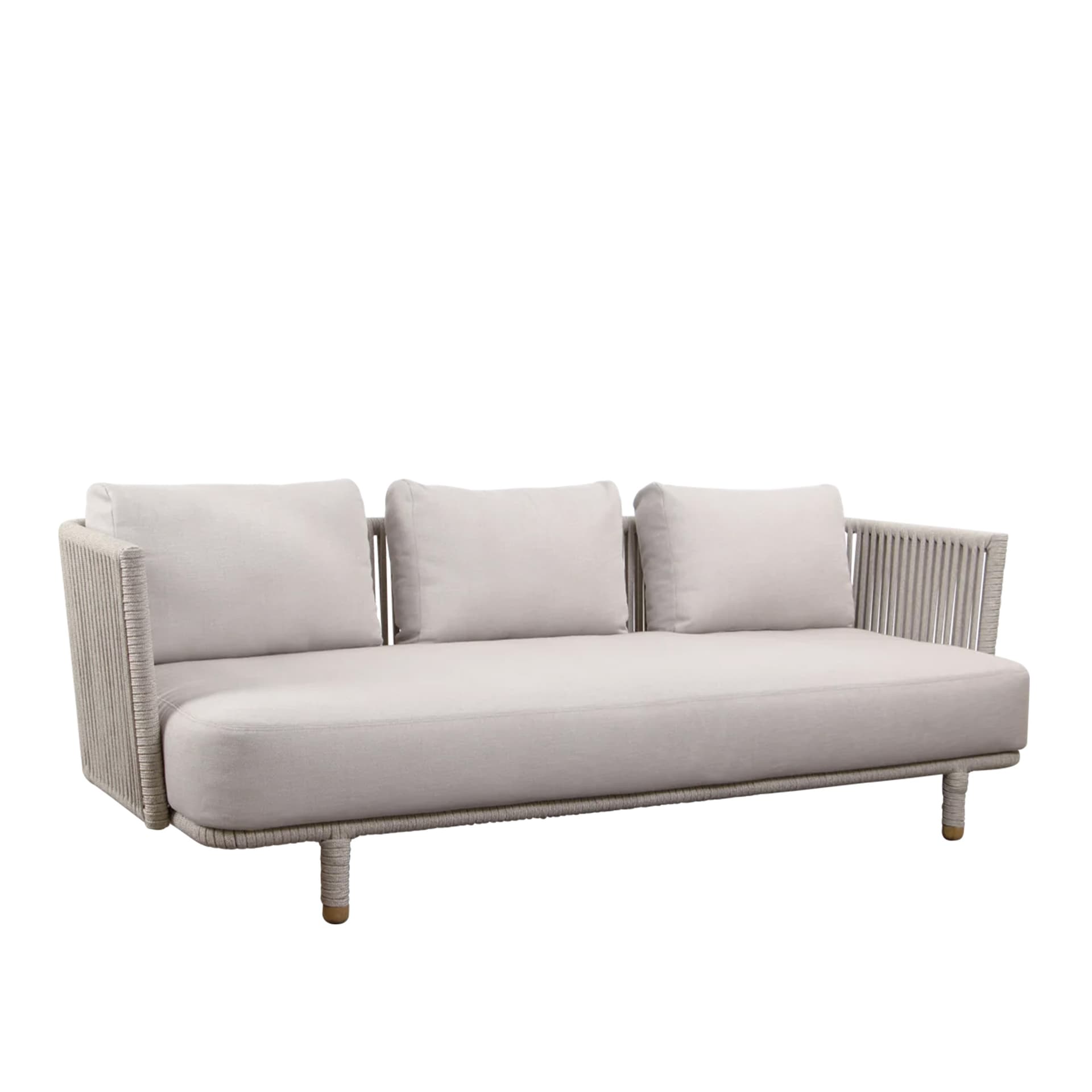 Cane-Line - Moments sofa 3-seter - Sand - Utendørs sofaer - Foersom & Hiort-Lorenzen - Naturlig materiale/Metall