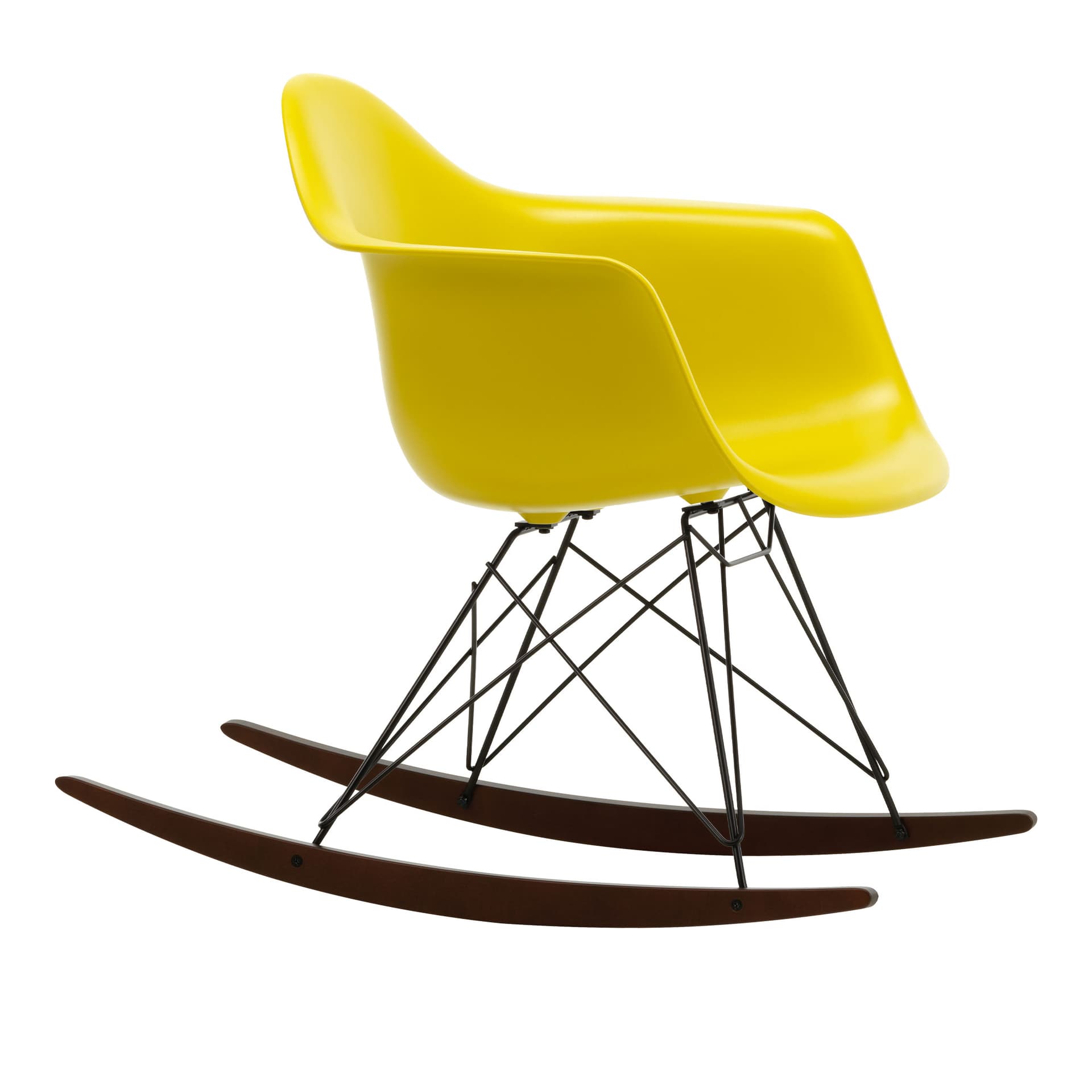 Vitra - Eames Plastic Armchair RAR - 34 Mustard - Basic Dark Base - Dark Maple - Lenestoler - Charles & Ray Eames - Gul - Metall/Tre/Plast