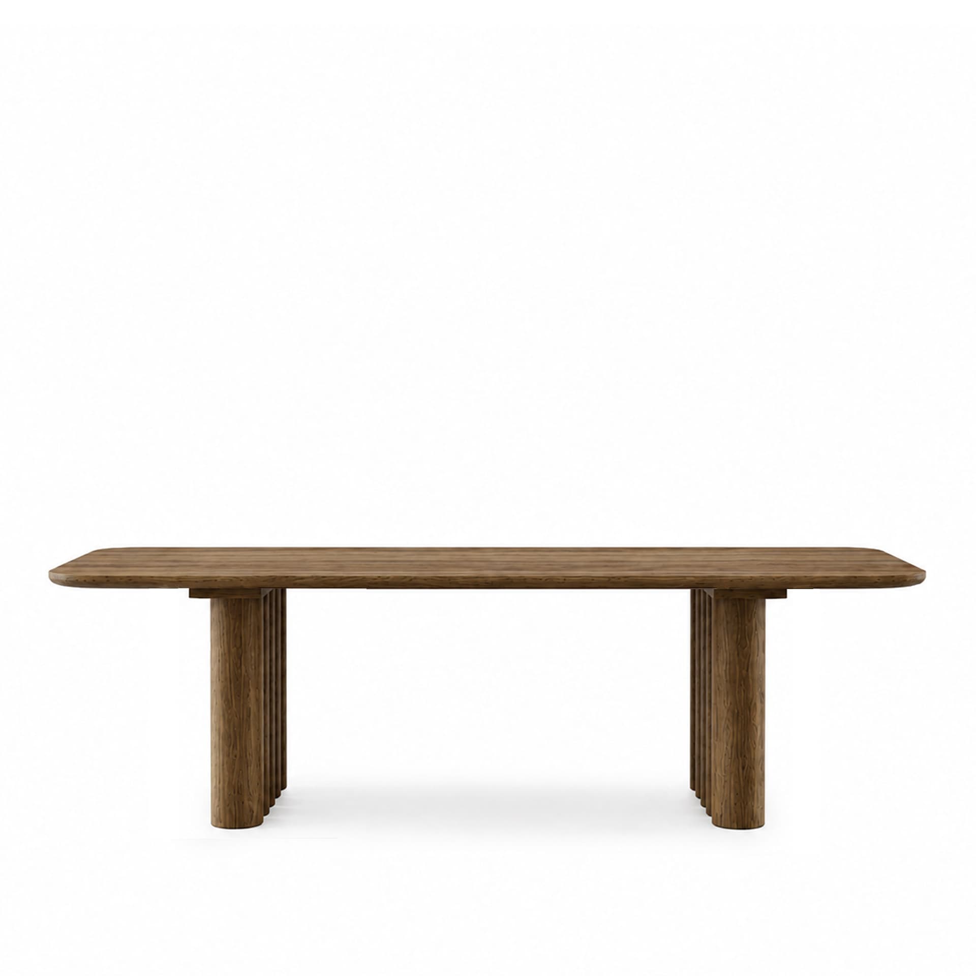 Dk3 - Plush Table Rectangular 30mm tabletop 130mm legs  L200 x W100 x H72 cm  Max 2 extension leaves Smoked oak - oil - Spisebord - Brun