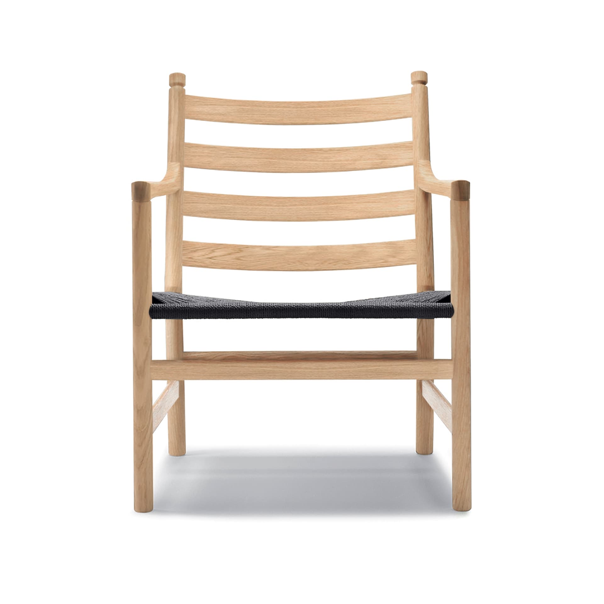 Carl Hansen - CH44 Ek Vitoljad / Snöre Svart - Lenestoler - Hans J. Wegner - Svart - Naturlig materiale/Tre