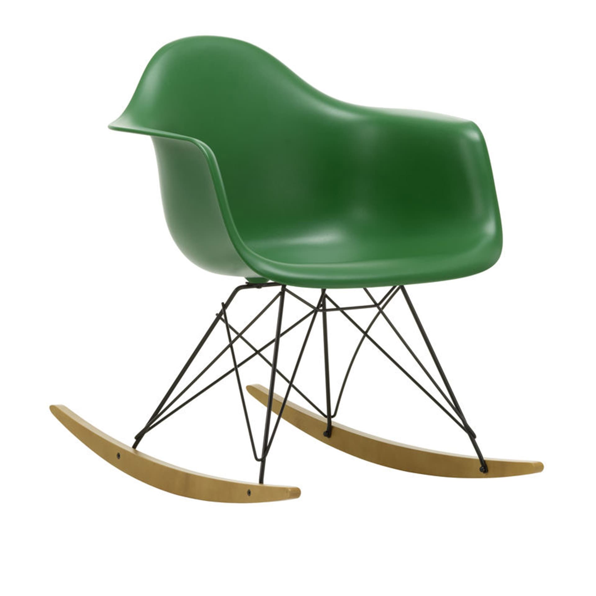 Vitra - Eames RE Plastic Armchair RAR 17 Emerald, Basic Dark Base, Golden Maple - Lenestoler - Charles & Ray Eames - Grønn - Metall/Plast