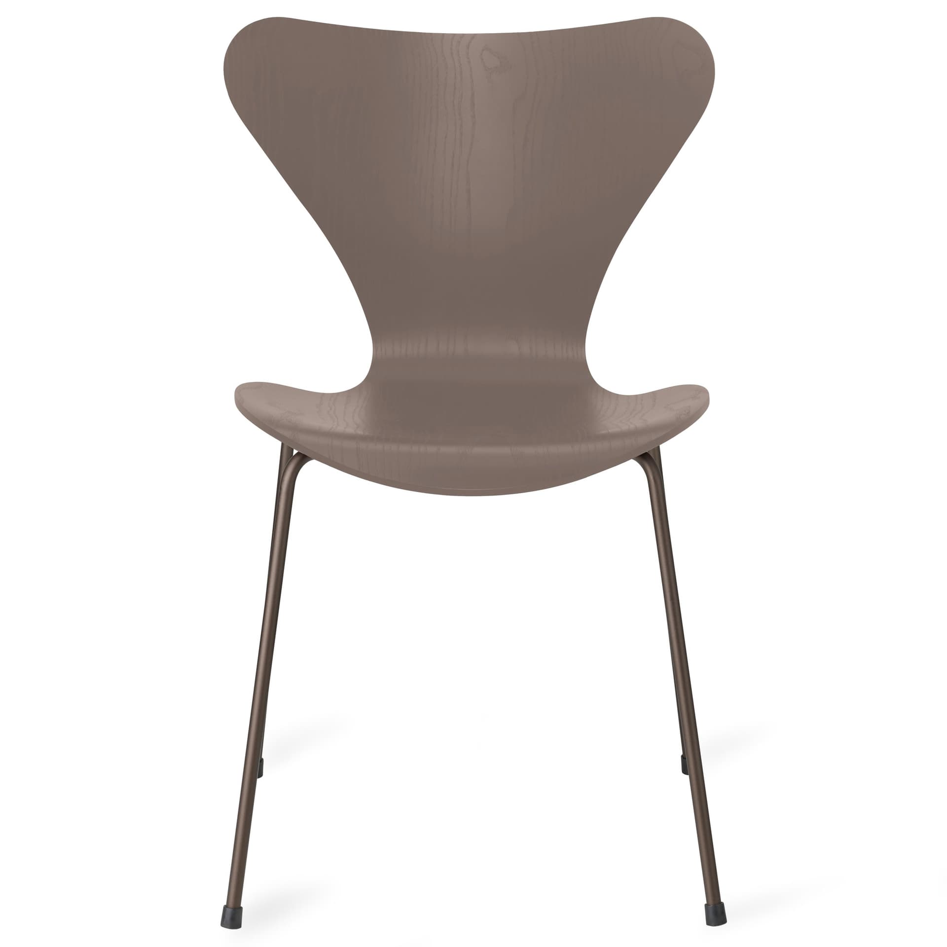 Fritz Hansen - Series 7 stol 3107 farget askfiner stålram brun bronse deep clay - Spisestoler - Arne Jacobsen - Beige,Grå - Metall/Tre