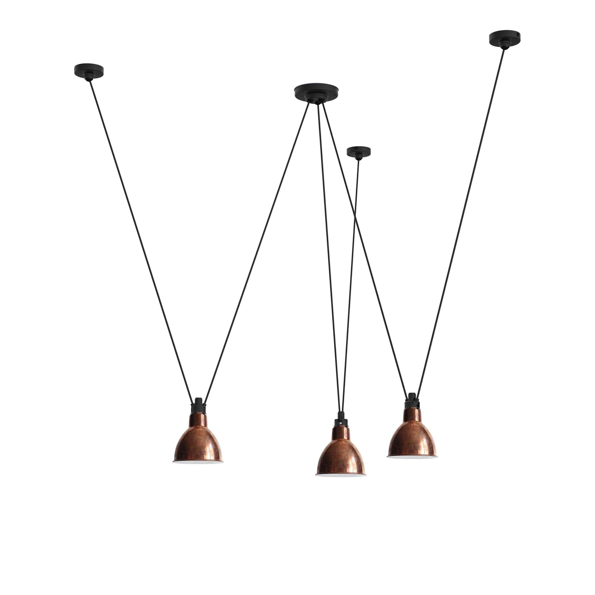DCWéditions - Les Acrobates De Gras 325 L Round Raw Copper/White Inside - Pendellamper - Bernard-Albin Gras - Kobber