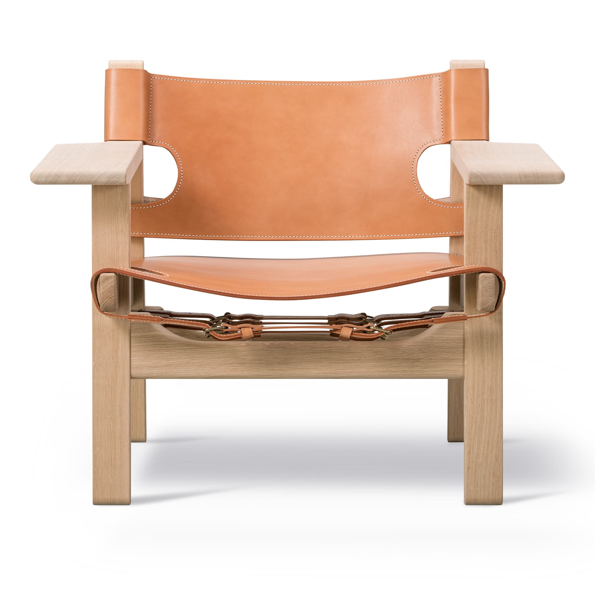 Fredericia Furniture - The Spanish Chair, Såpad ek, Natur läder - Lenestoler - Børge Mogensen - Beige - Lær/Tre