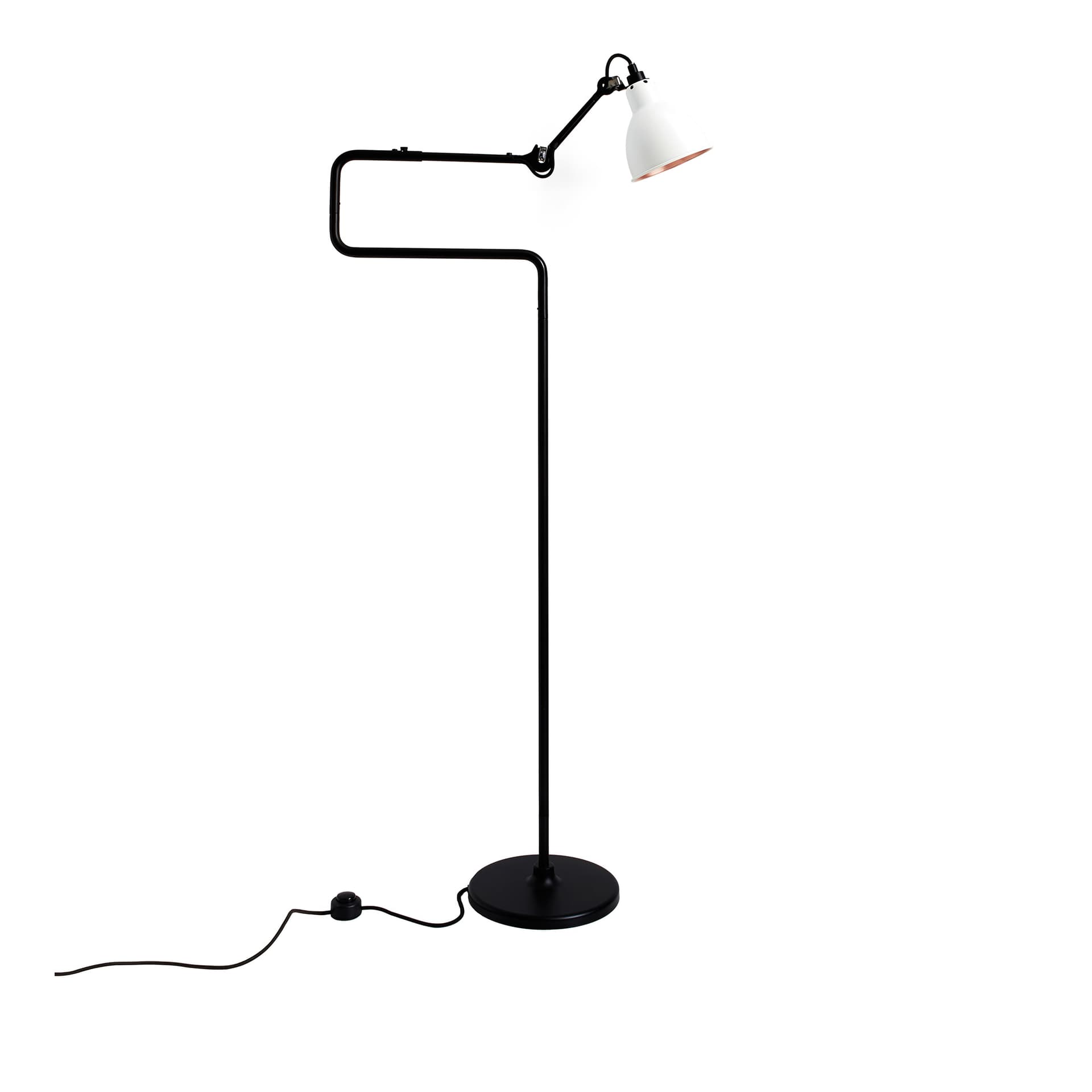DCWéditions - Lampe Gras No411 - Round, Vit med kopparinsida - Leselamper - Bernard-Albin Gras - Hvit