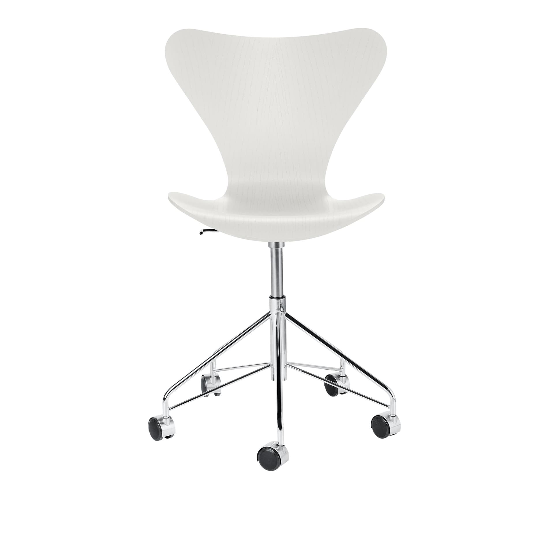 Fritz Hansen - 3117 Sjuan, Färgad askfanér, Vit - Kontorstoler - Arne Jacobsen - Hvit