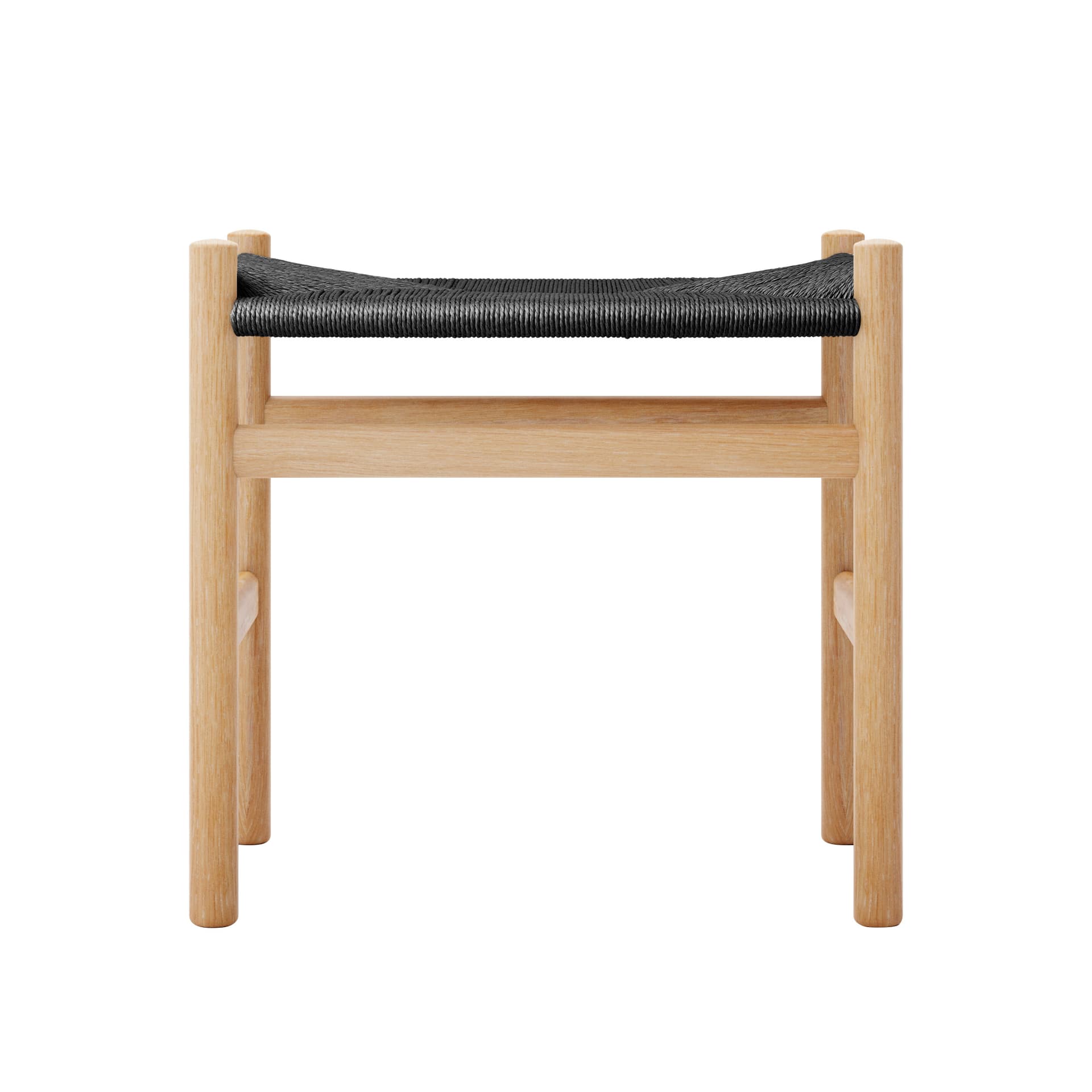 Carl Hansen - CH53, Ek, Oljad, Svartflätad, 43 cm - Skamler & Taburetter - Hans J. Wegner - Tre farget - Papir/Tre
