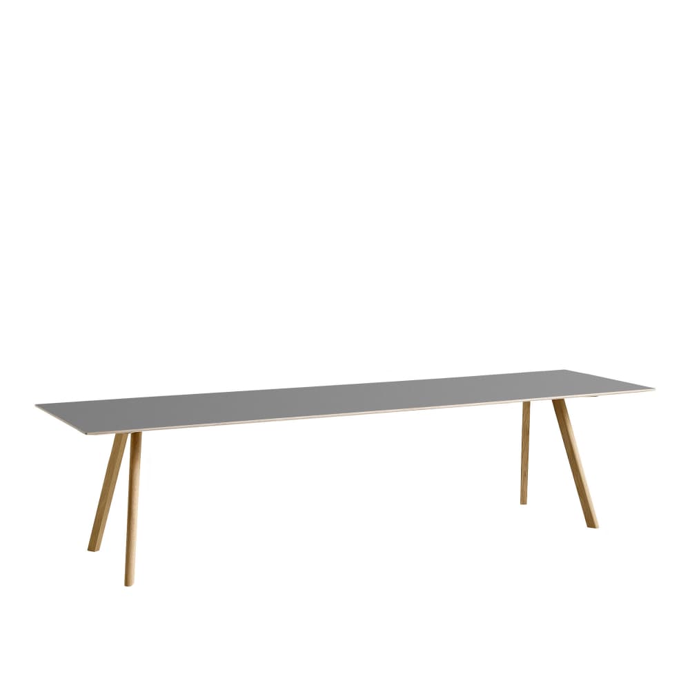HAY - CPH30 2.0 Table Lacquered Oak Frame L300 X W90 X H74  Grey Linoleum Tabletop Lacquered Edge - Spisebord - Ronan & Erwan Bouroullec - Grå - Tre