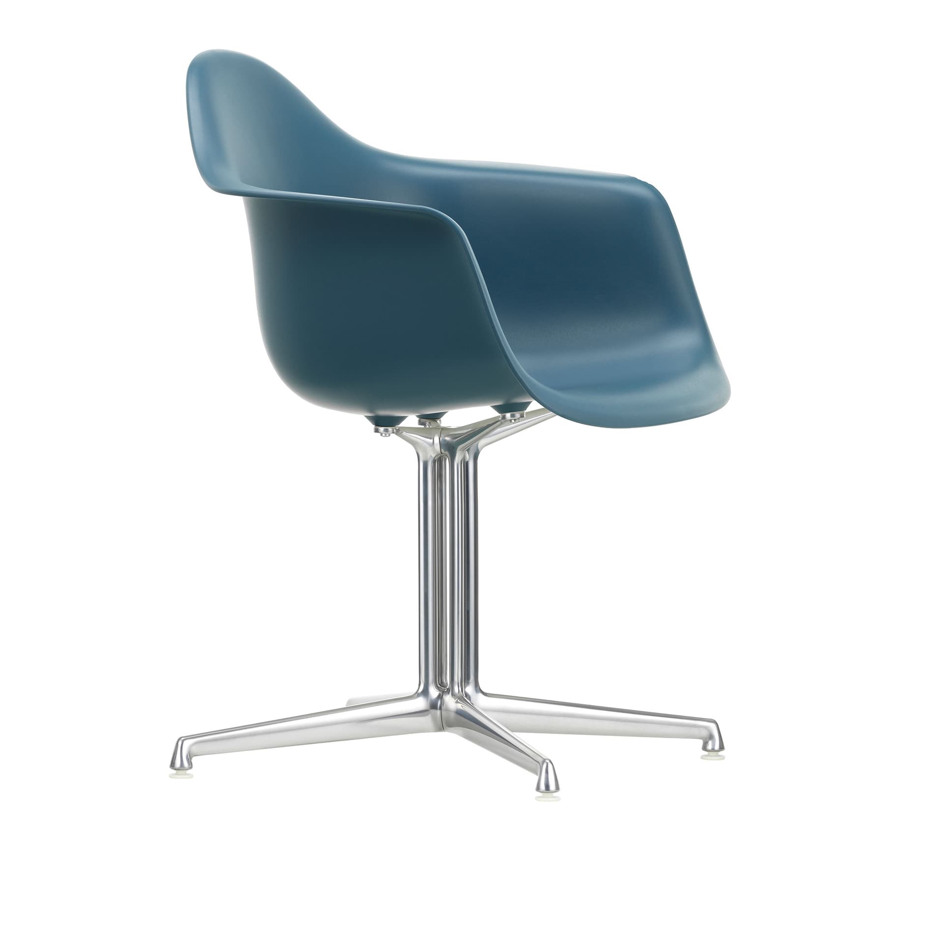Vitra - Eames Plastic Armchair DAL - 83 Sea Blue - Aluminium Polished - Kontorstoler - Charles & Ray Eames - Blå - Metall/Plast