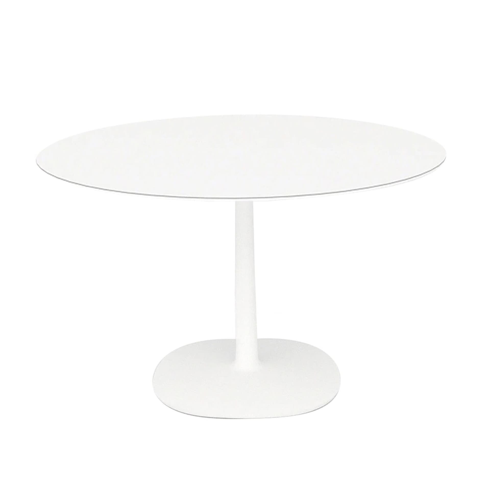 Kartell - Multiplo 4137 bord rundt Ø135 med stor firkantet understell og hvit glassplate - Spisebord - Antonio Citterio - Hvit - Glass/Metall
