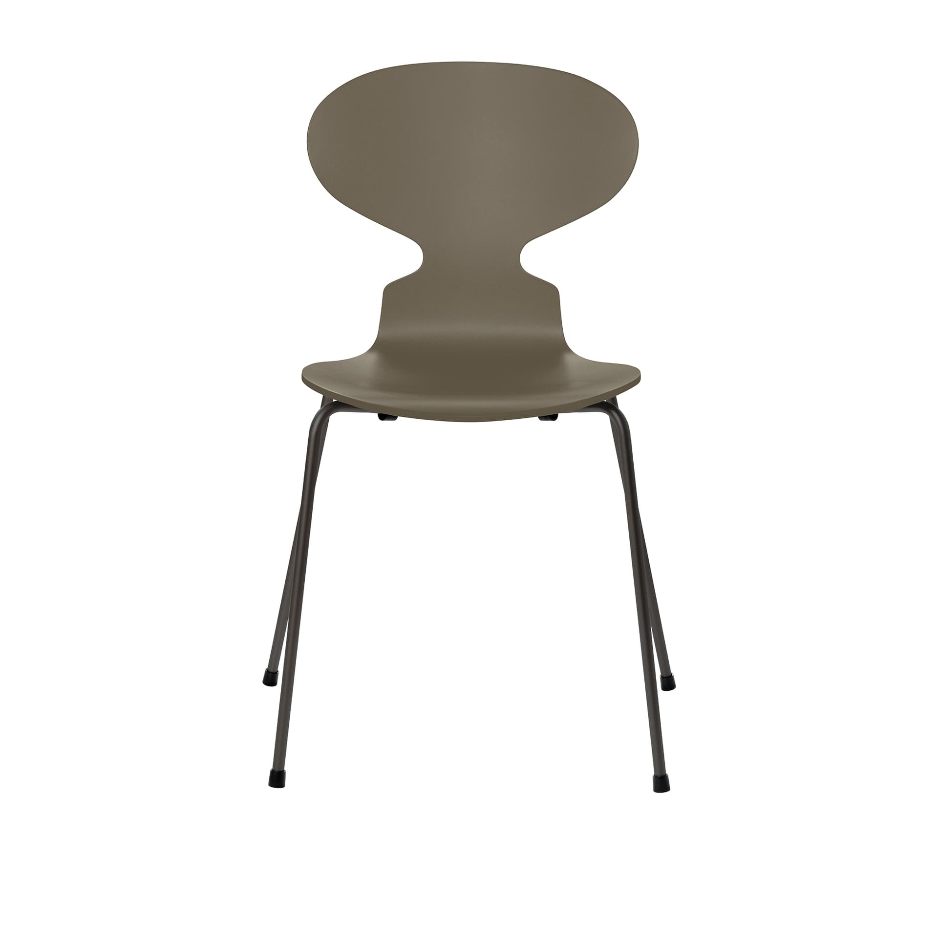 Fritz Hansen - Ant 3101 lakkert bøketrefinér stålstativ varm grafitt olive green - Spisestoler - Arne Jacobsen - Grønn - Metall/Tre