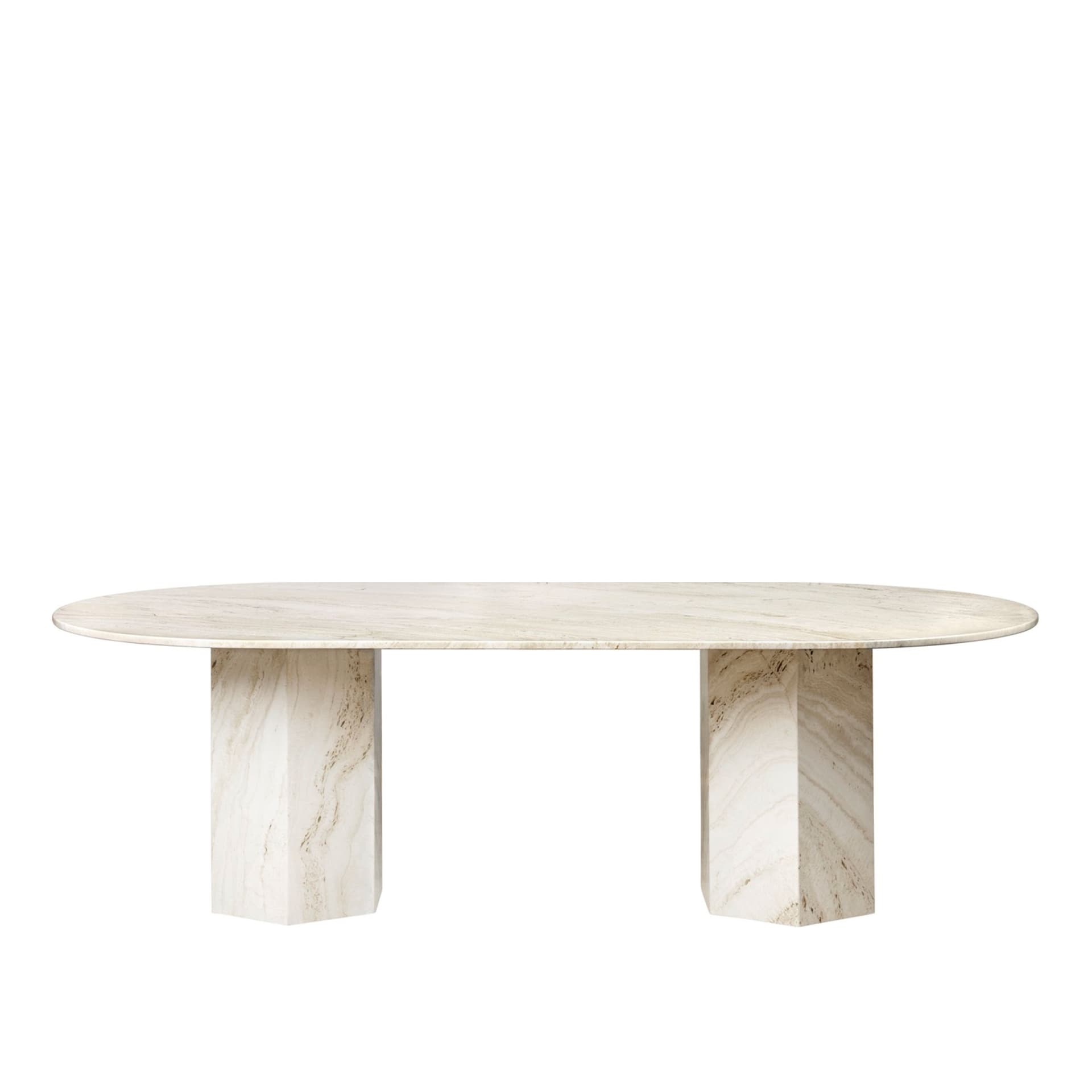 Gubi - Epic Dining Table Elliptical 240 x 120 cm - Spisebord - GamFratesi - Hvit - Stein