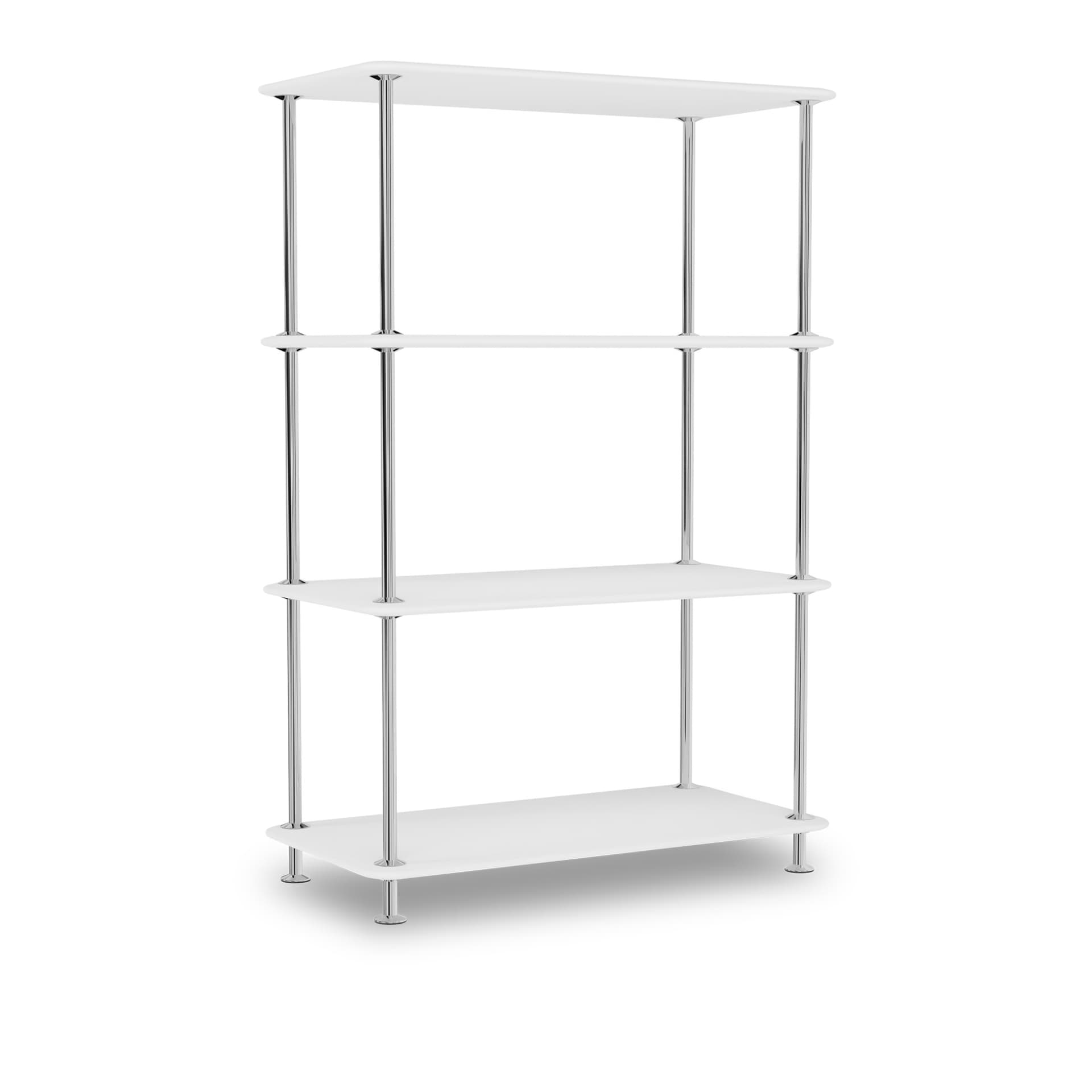 Montana - Montana Free 300000 214-Newwhitestructure 44C-Chrome - Hyller & Hyllesystem - Jakob Wagner - Hvit - Metall/Tre
