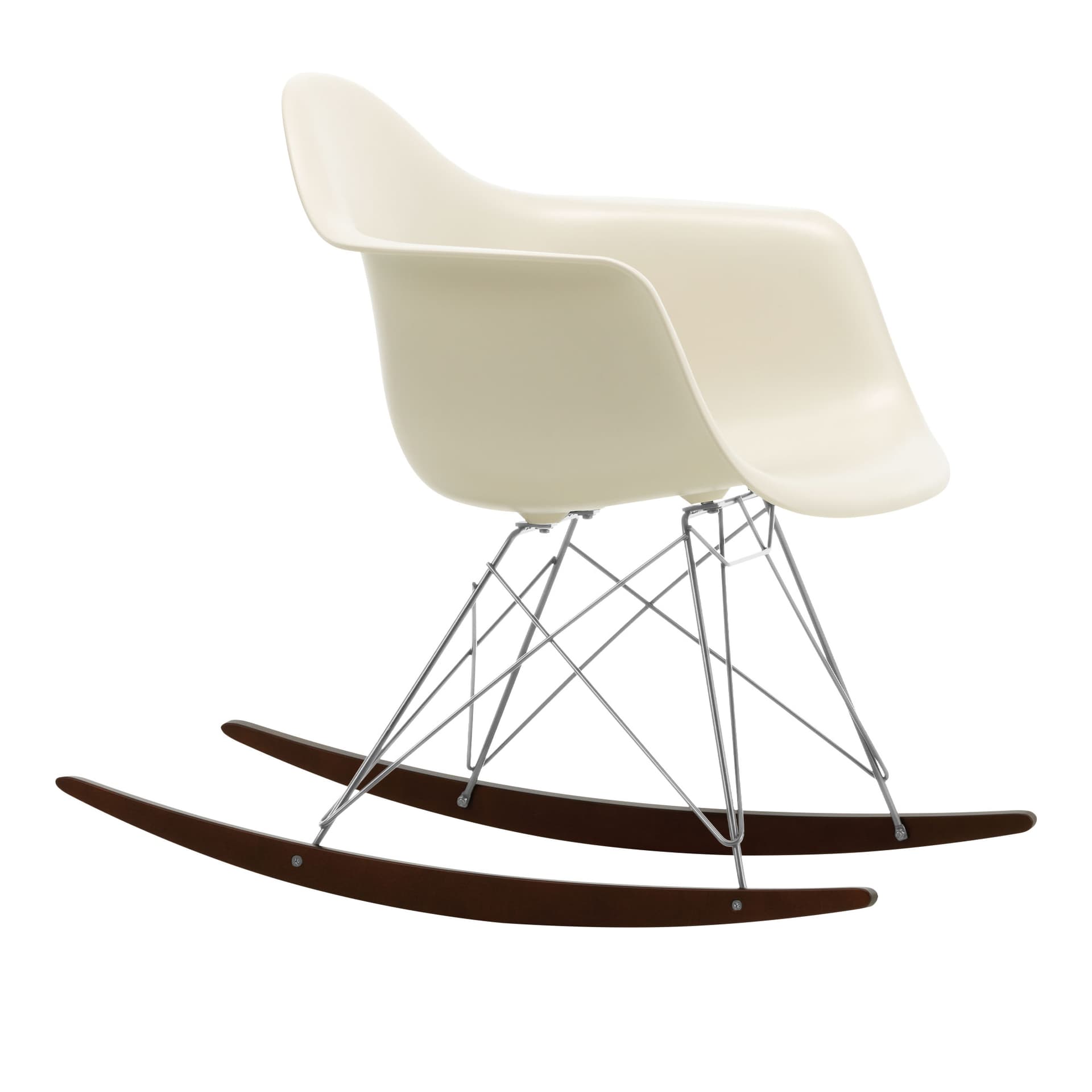 Vitra - Eames Plastic Armchair RAR - 11 Pebble - Chrome Base - Dark Maple - Lenestoler - Charles & Ray Eames - Hvit - Metall/Tre/Plast