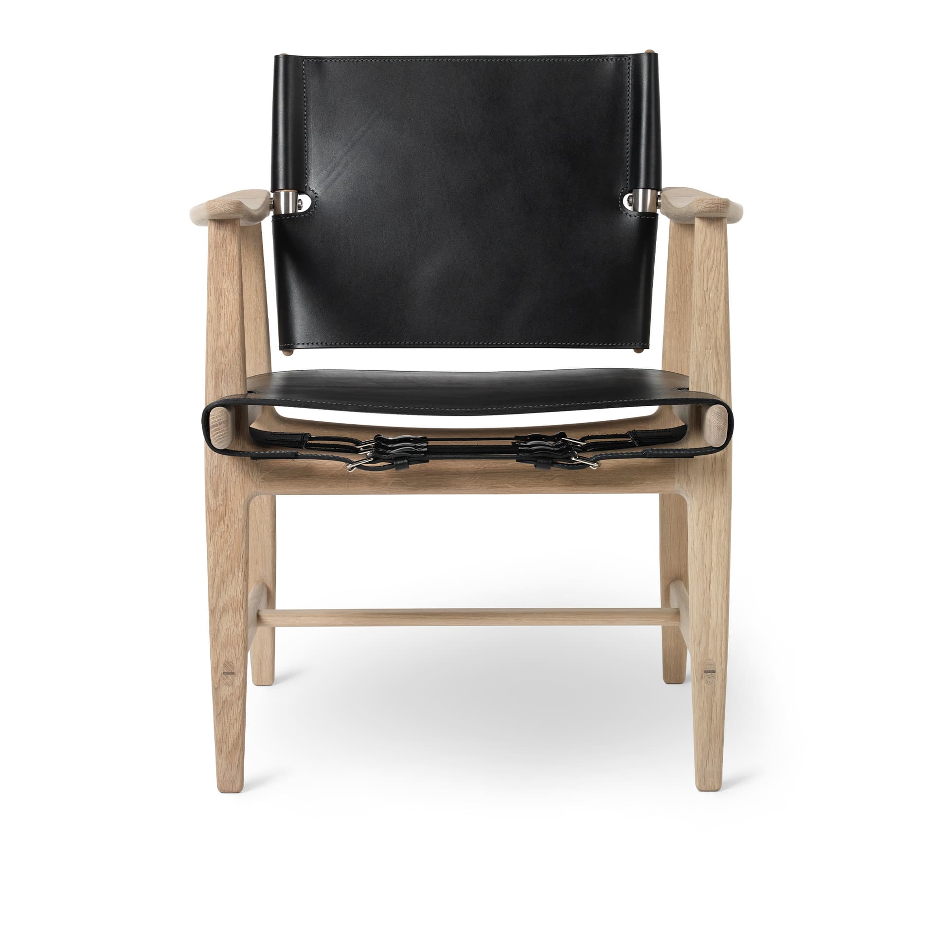 Carl Hansen - BM1106 Huntsman Chair Oak White Oil Saddle Black - Spisestoler - Børge Mogensen - Tre farget - Tre