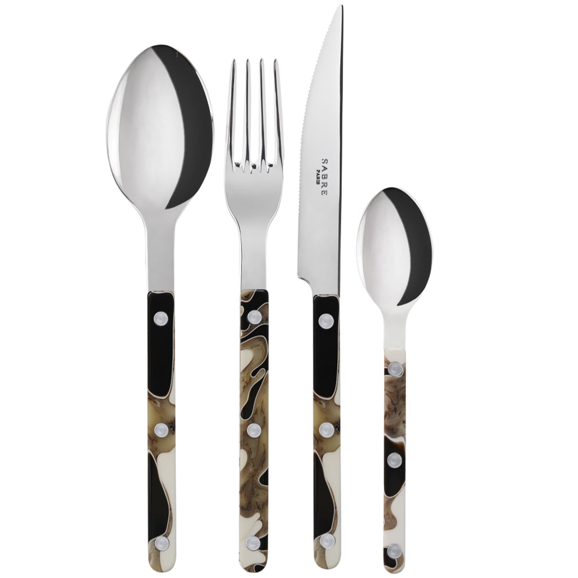 Sabre Paris - Bistrot 4 Pieces Cutlery Set Dune - Black - Bestikksett