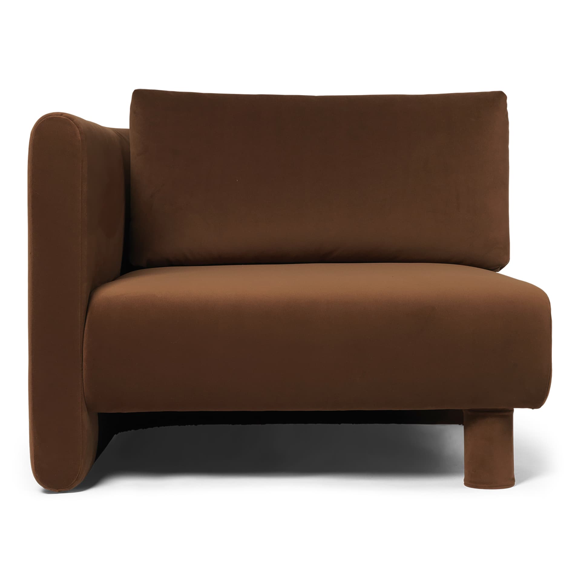 Ferm Living - Dase Armrest L Rich Velvet - 36 Soft Brown - Modulsofaer & Hjørnesofaer - Brun - Tre/Plast