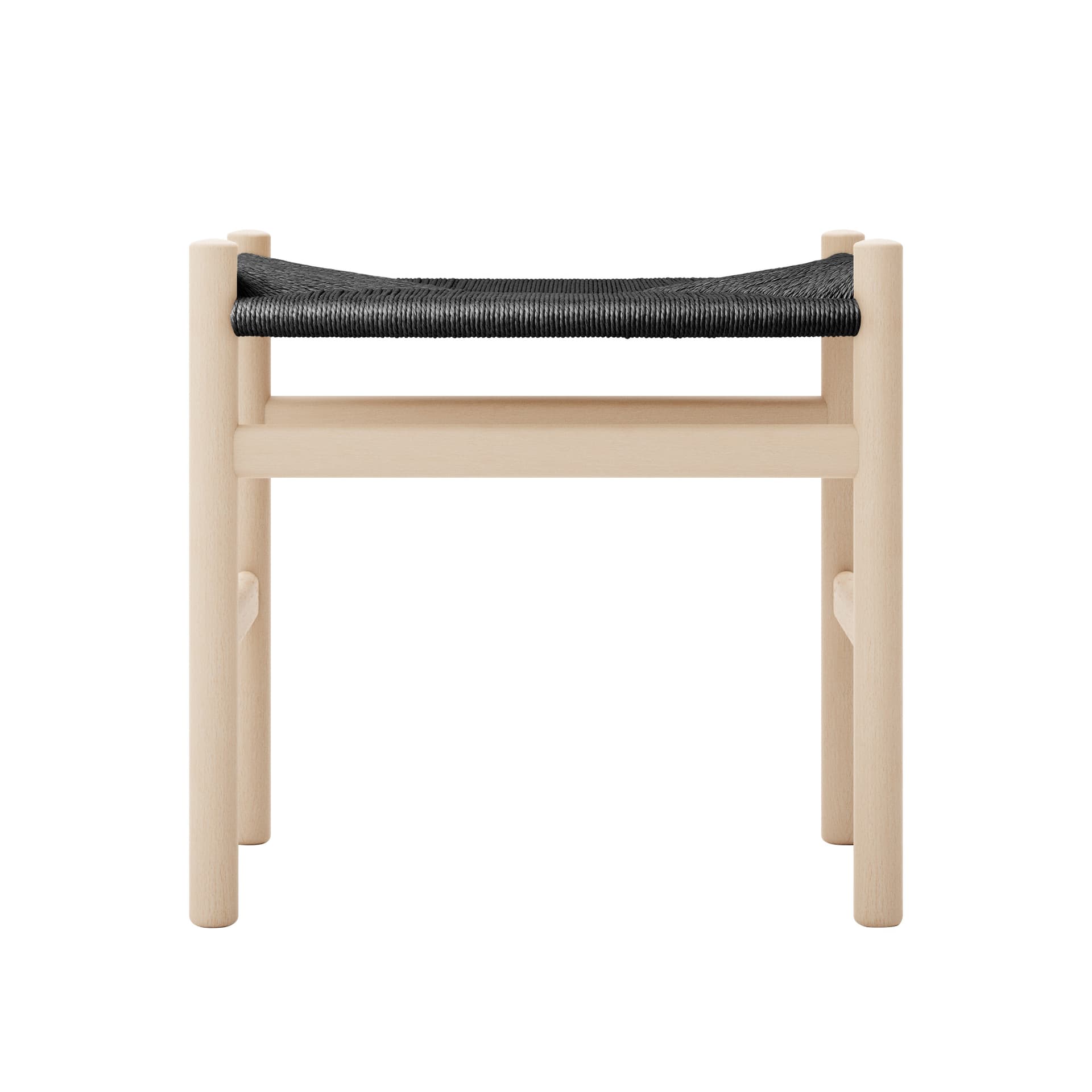 Carl Hansen - CH53, Bok, Tvålad, Svartflätad, 43 cm - Skamler & Taburetter - Hans J. Wegner - Tre farget - Papir/Tre