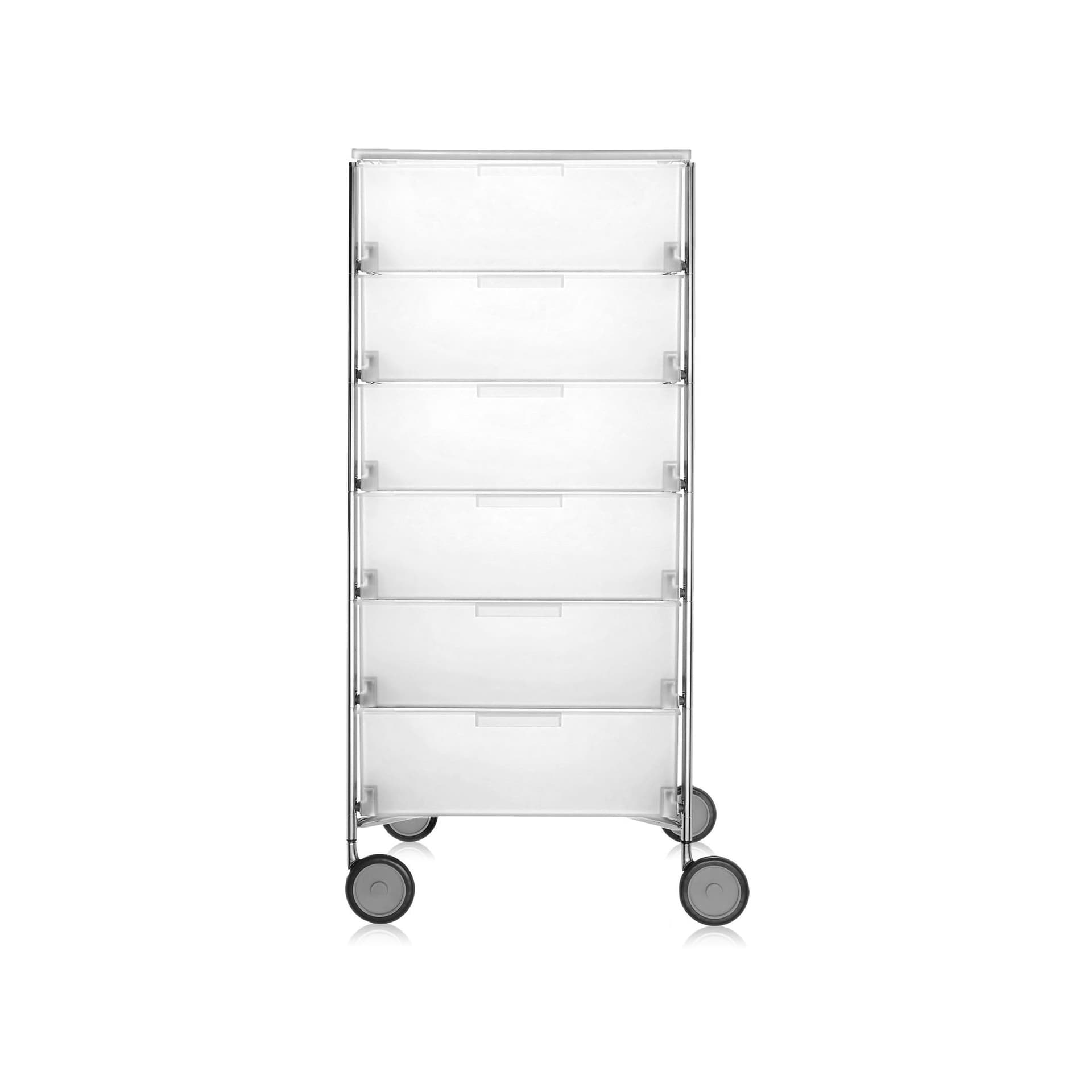 Kartell - Mobil 6 Drawers with Wheels Ice - Skuffeseksjoner - Atonio Citterio,Oliver Löw - Hvit - Metall/Plast