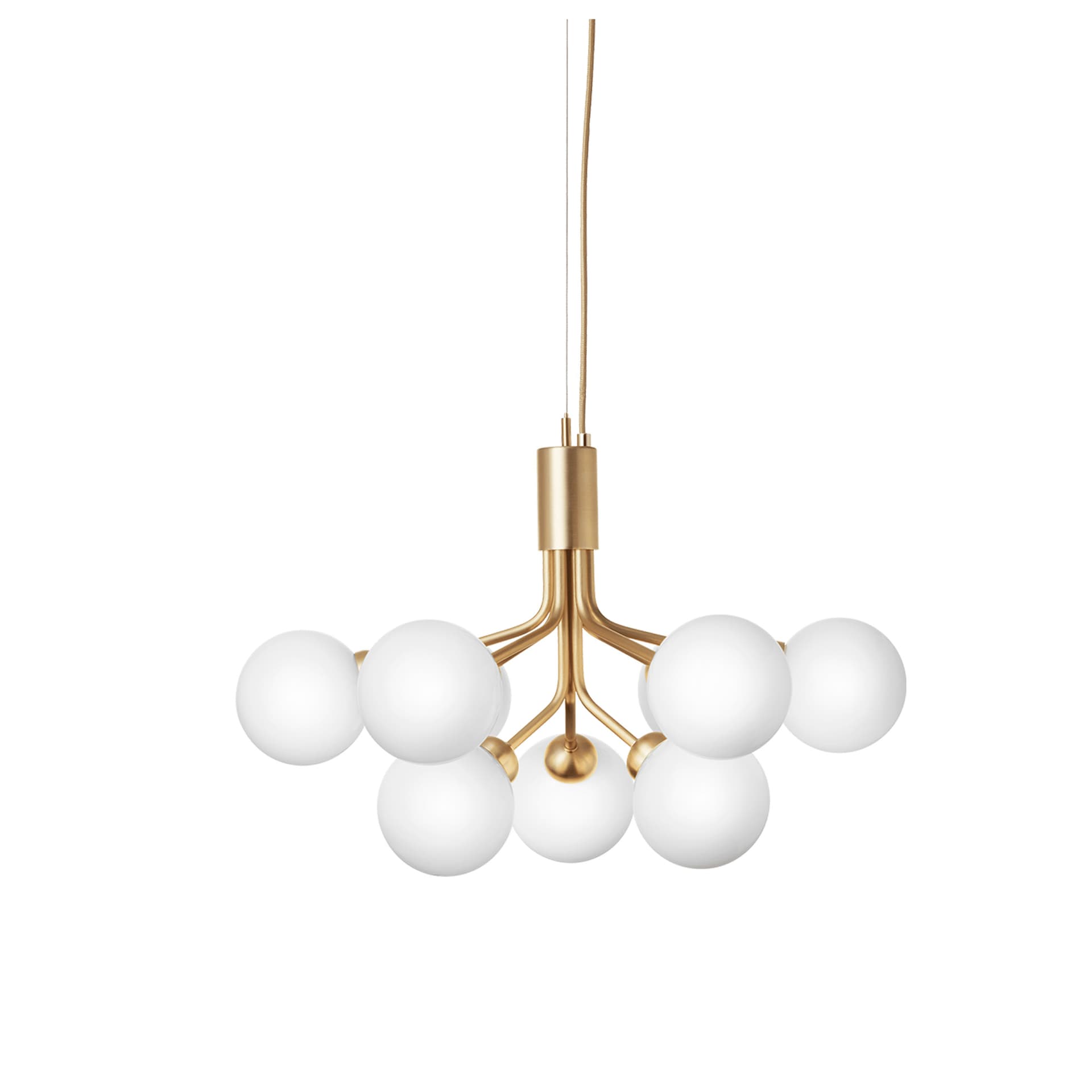 Nuura Aps - Apiales 9 Lysekrone Brushed Brass/Opal White Nuura