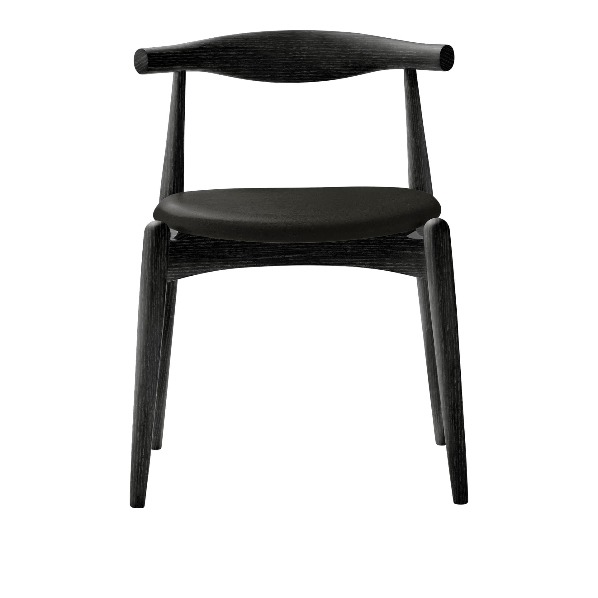 Carl Hansen - CH20, Svartlackad Ek, Lädergrupp B Thor - 359 - Spisestoler - Hans J. Wegner - Svart - Tre