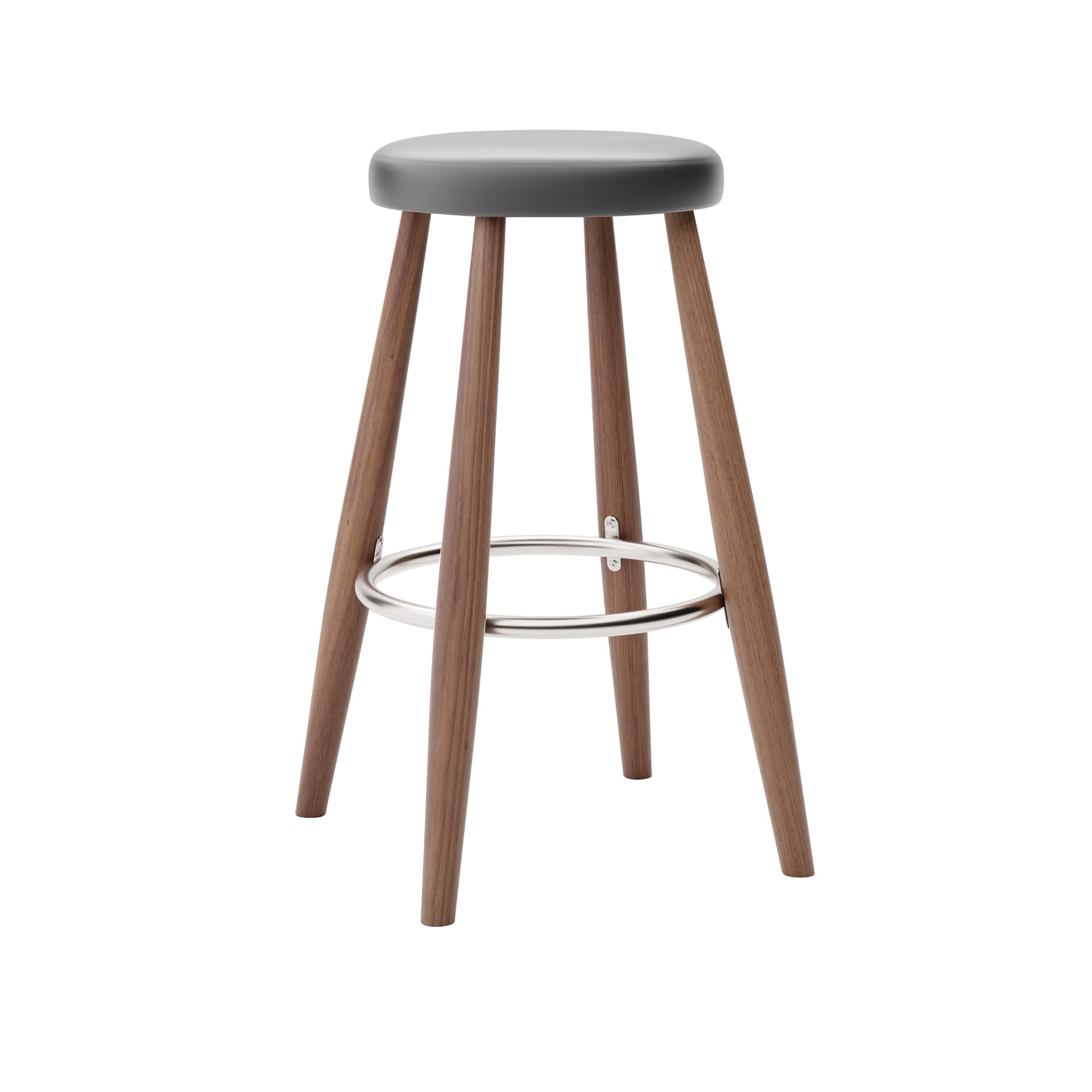 Carl Hansen - CH58 Low Stool, Oljad Valnöt, Lädergrupp A Loke - 7150 - Barstoler & barkrakker - Hans J. Wegner - Tre farget - Lær/Metall/Tre