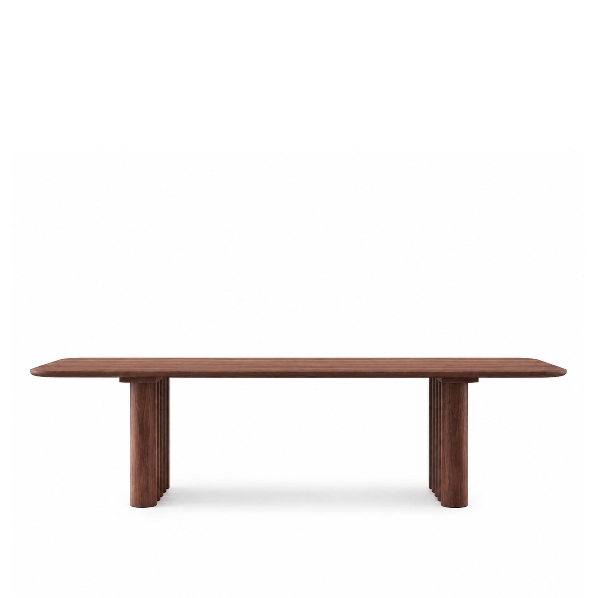 Dk3 - Plush Table Rectangular 30mm tabletop 130mm legs  L240 x W100 x H72 cm  Max 2 extension leaves Walnut - oil - Spisebord - Brun