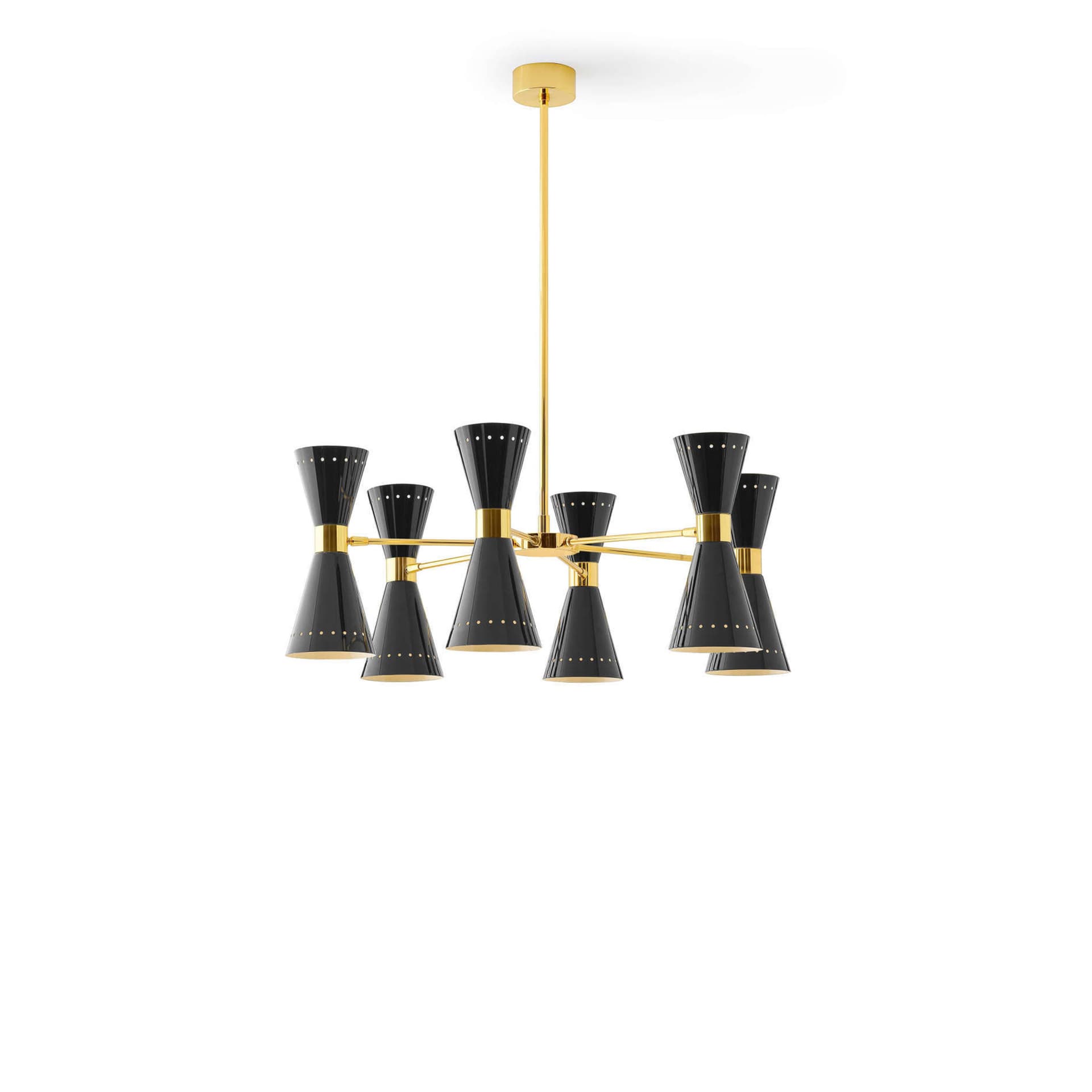 Stilnovo - Megafono pendellampe, svart, 80 cm, 12 lyskilder