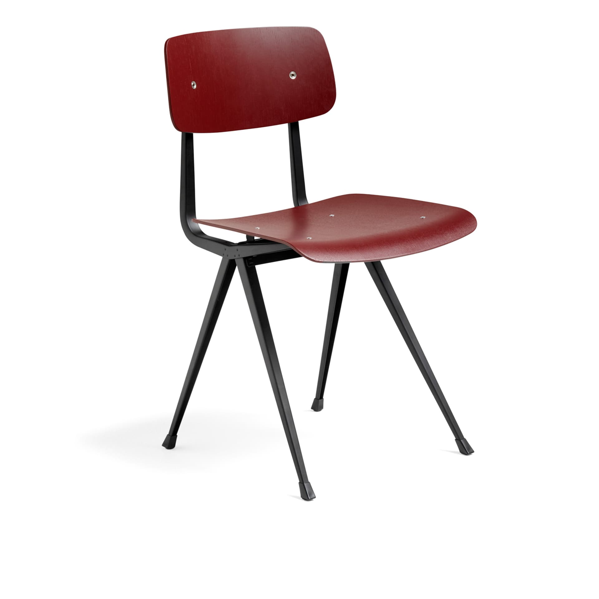 HAY - Result Chair, Black base, Dark brick - Spisestoler - Friso Kramer,Wim Rietveld