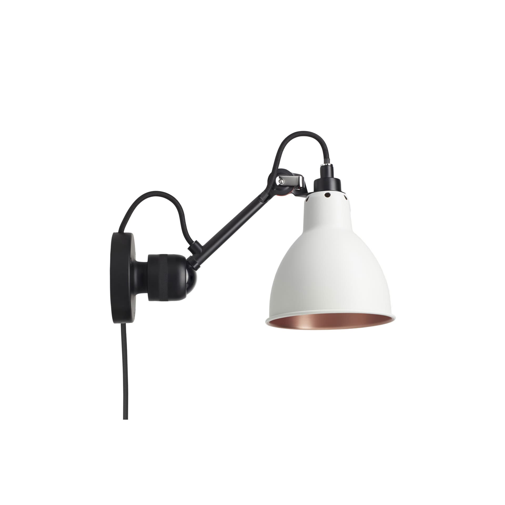 DCWéditions - Lampe Gras No304 CA - Round, Vit med kopparinsida - Sengelamper - Bernard-Albin Gras - Hvit - Metall