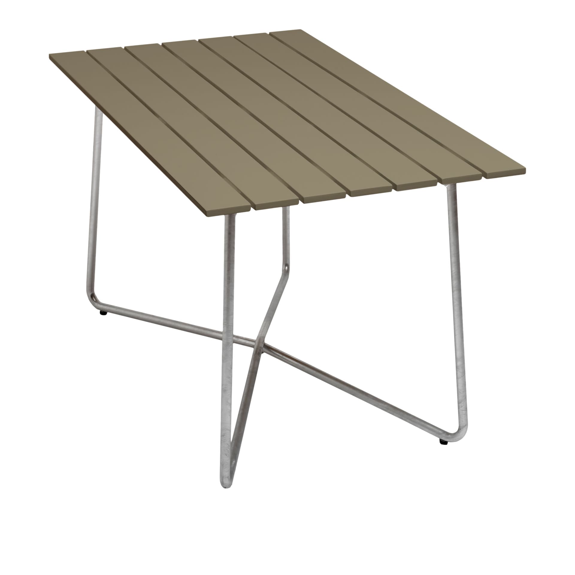 Grythyttan Stålmöbler - Bord B25A 120cm varmforsinket stativ lysegrønn eik - Utendørs spisebord - Grønn
