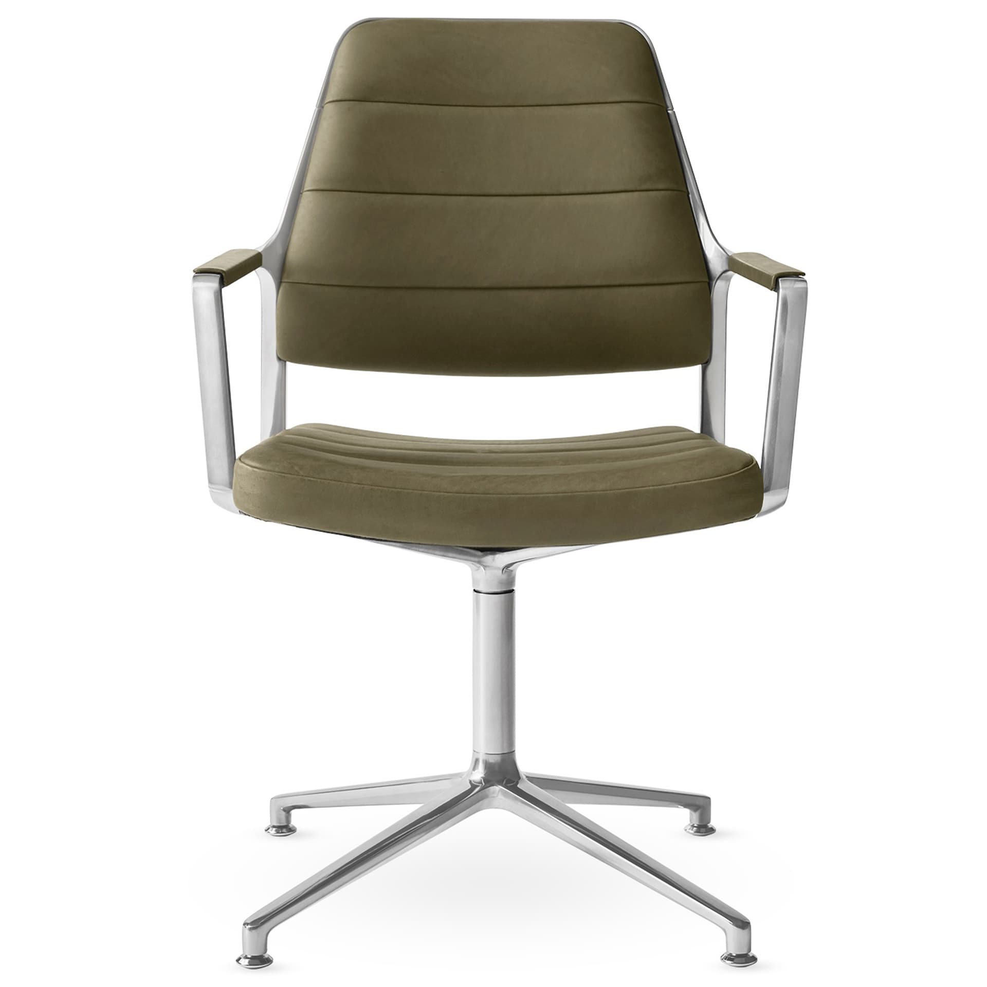 Vipp - Vipp455 Swivel chair, polished, gliders, Bosco leather - Kontorstoler