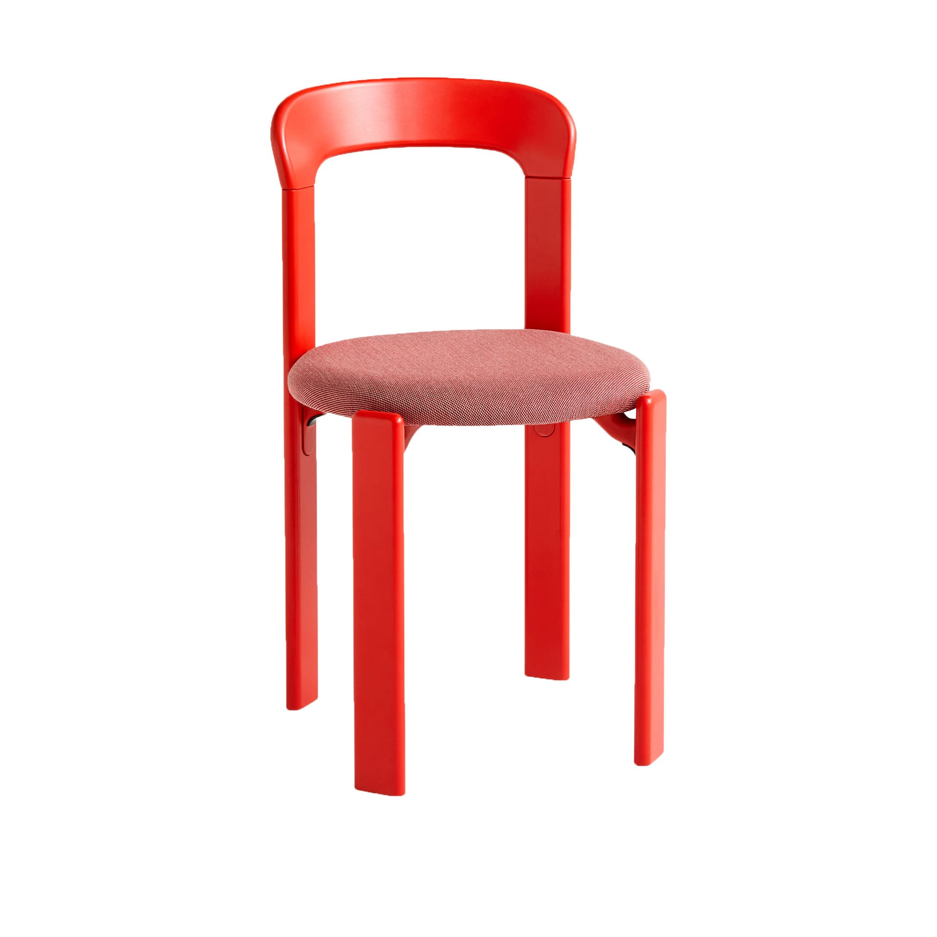 HAY - Rey Chair - Scarlet red waterbased lacquered beech, seat upholstery Steelcut Trio 636 REY22 - Spisestoler - Bruno Rey - Rød - Tre