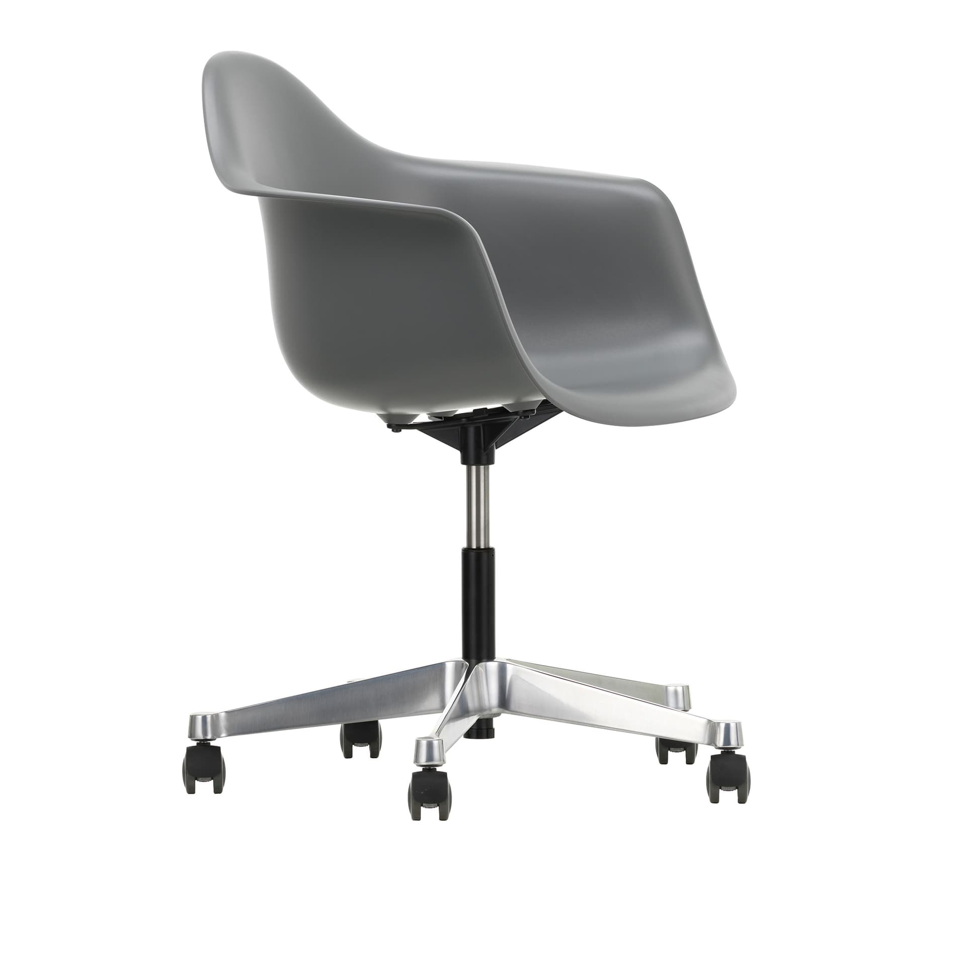 Vitra - Eames Plastic Armchair PACC - 56 Granite Grey - Castors Soft - Kontorstoler - Charles & Ray Eames - Grå