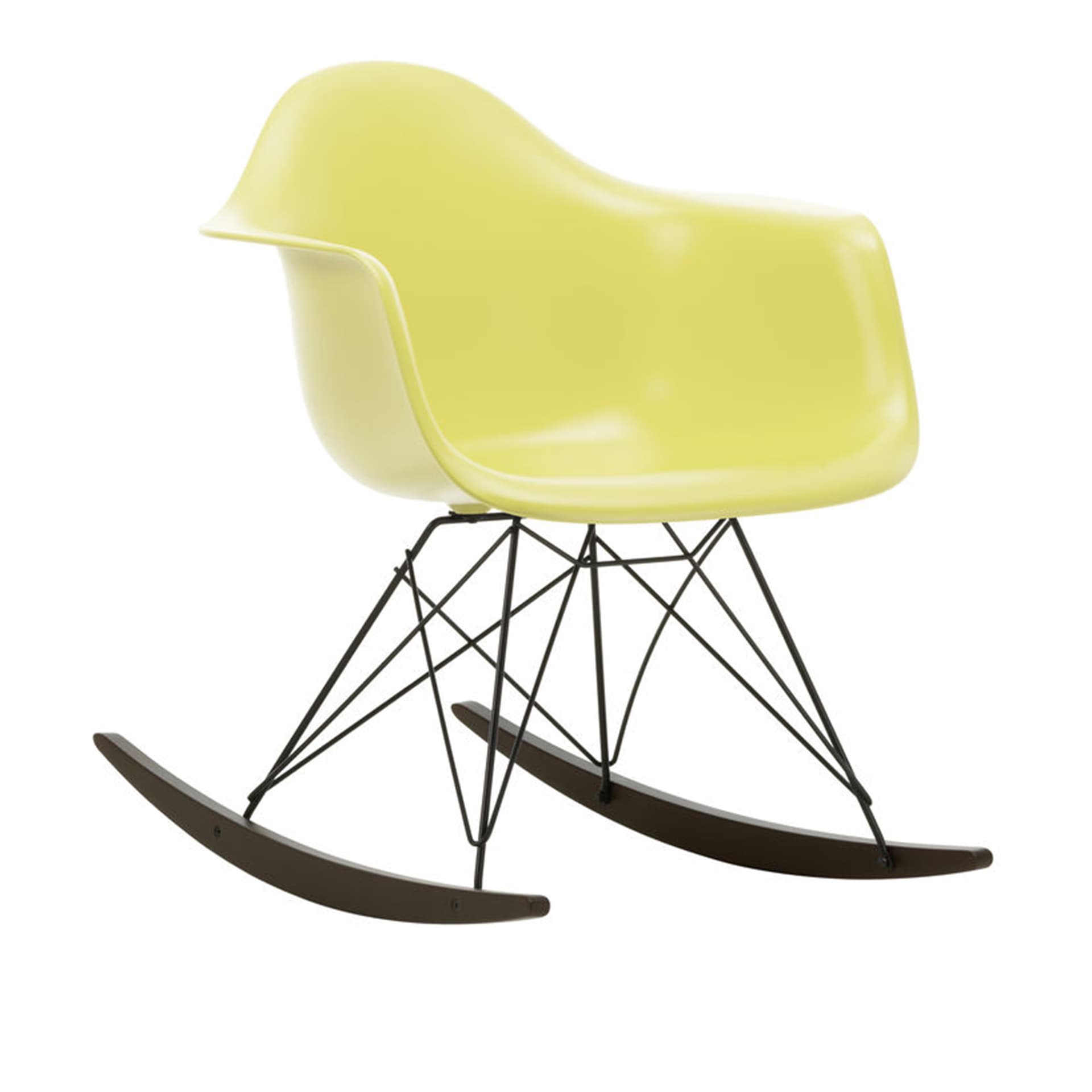 Vitra - Eames RE Plastic Armchair RAR 92 Citron, Basic Dark Base, Dark Maple - Lenestoler - Charles & Ray Eames - Gul - Metall/Plast