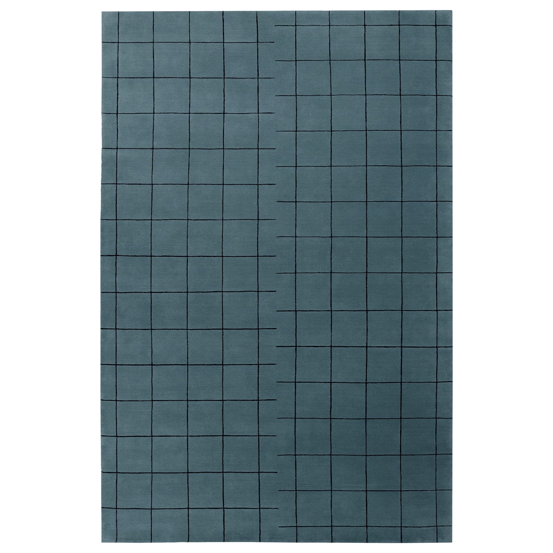 Nordic Knots - Grid - Faded Blue/Black 200 x 300 - Ulltepper - Blå - Ull