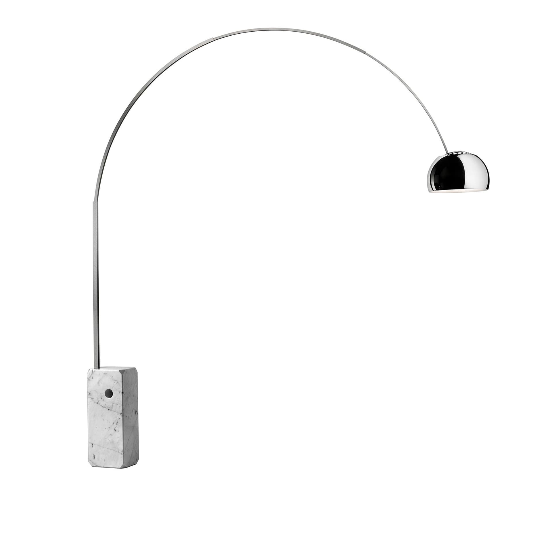 FLOS - LED-bue-gulvlampe Arco, krom, høyde 240 cm