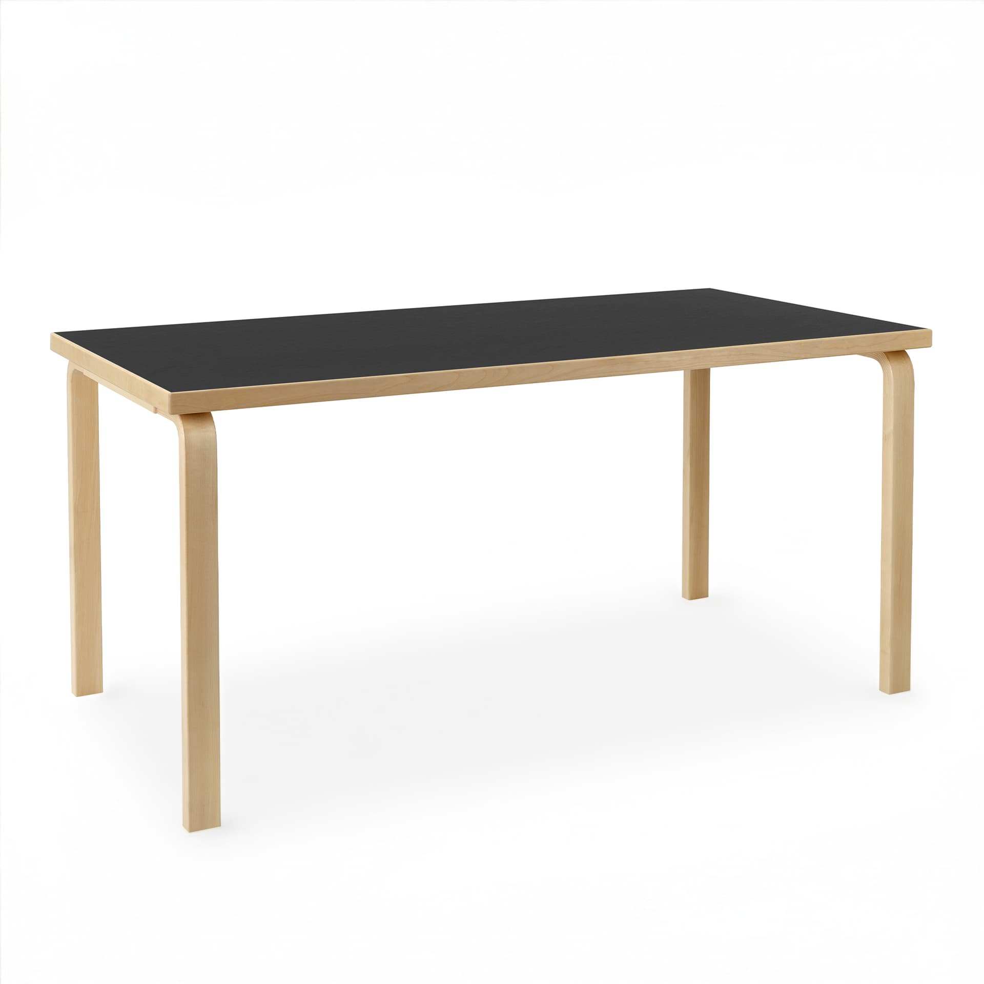 Artek - Aalto Bord 81A, Svart linoleum, Klarlackad - Spisebord - Alvar Aalto - Svart - Tre