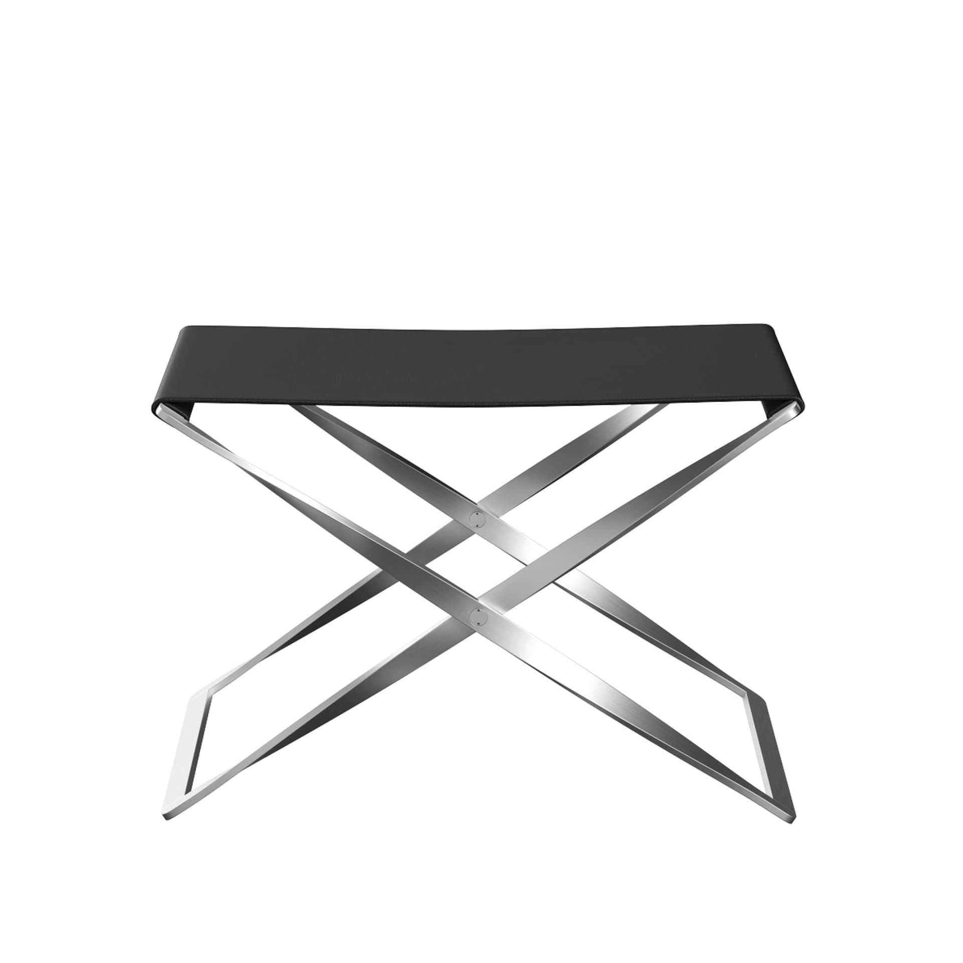 Fritz Hansen - PK91, Läder, Aura Black - Skamler & Taburetter - Poul Kjærholm - Svart - Metall