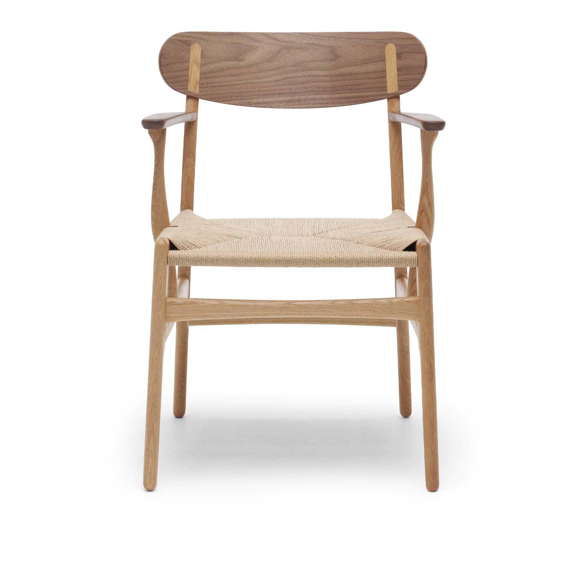 Carl Hansen - CH26, Oljad Ek  Valnöt, Naturflätat papperssnöre - Spisestoler - Hans J. Wegner - Tre farget - Tre