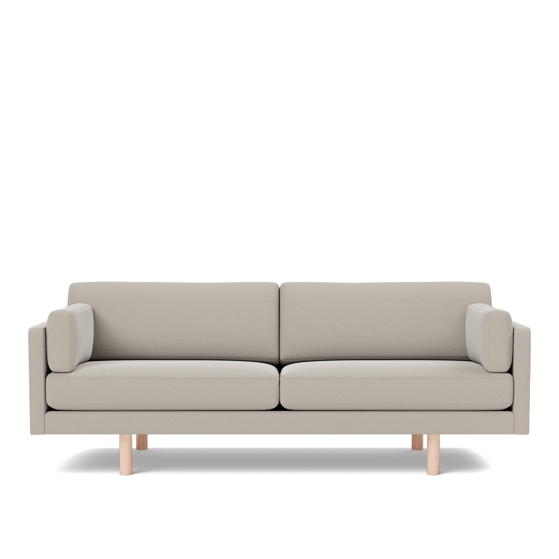 Fredericia Furniture - EJ220 Sofa - 3 seater - 212 cm - 2 cushions - Erik 3790 Linen - Down wrap - without buttons - Oak soap treated - Sofaer - Erik Jørgensen