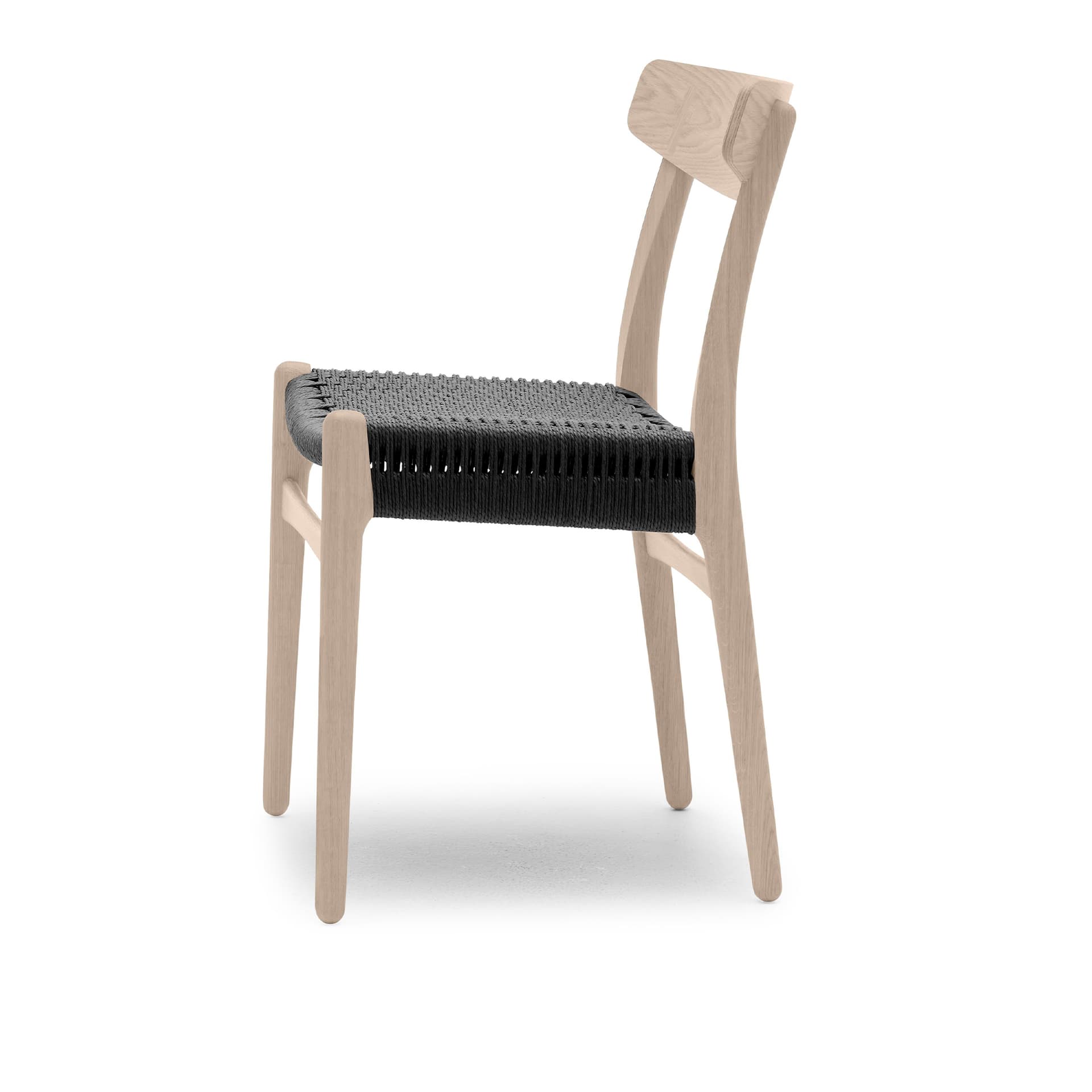 Carl Hansen - CH23, Tvålad Ek, Svartflätat papperssnöre - Spisestoler - Hans J. Wegner - Tre farget - Papir/Tre