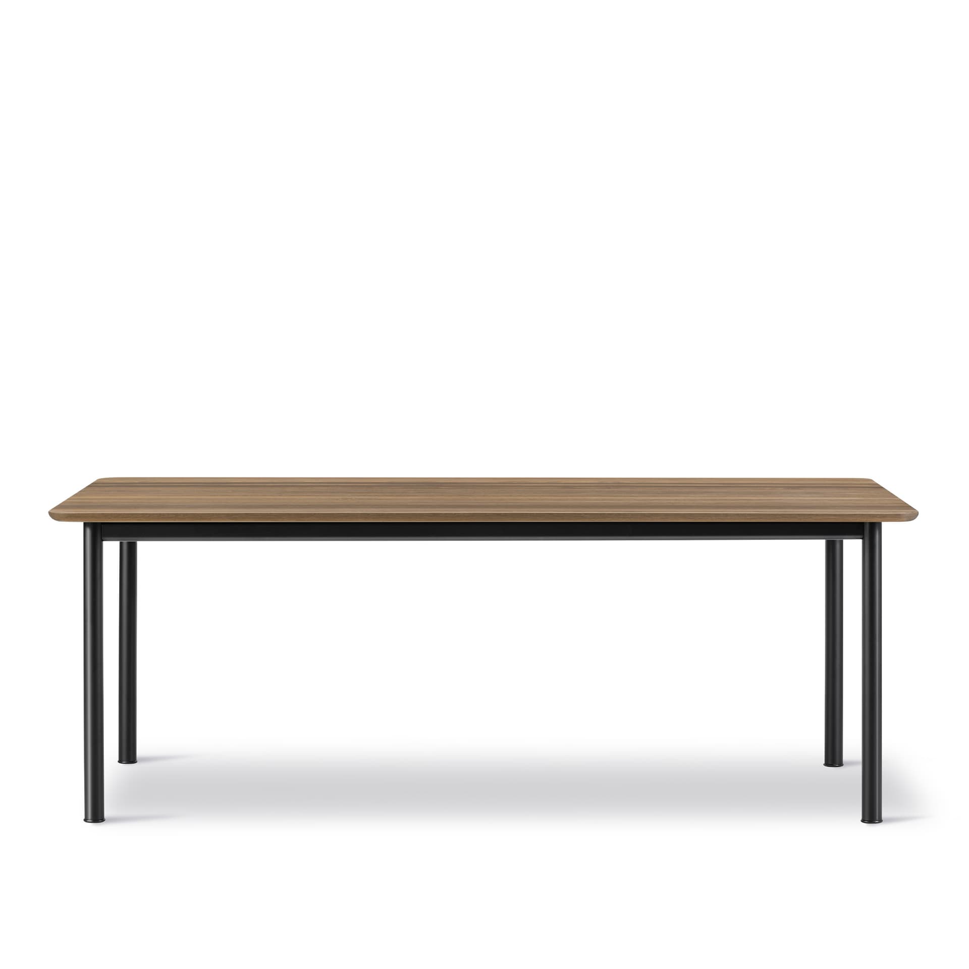 Fredericia Furniture - Plan Table - Table 200 x 100 cm - height 73 cm - Smoked oak - oiled - Rounded edge - Black - Skrivebord - Edward Barber & Jay Osgerby - Tre farget - Tre