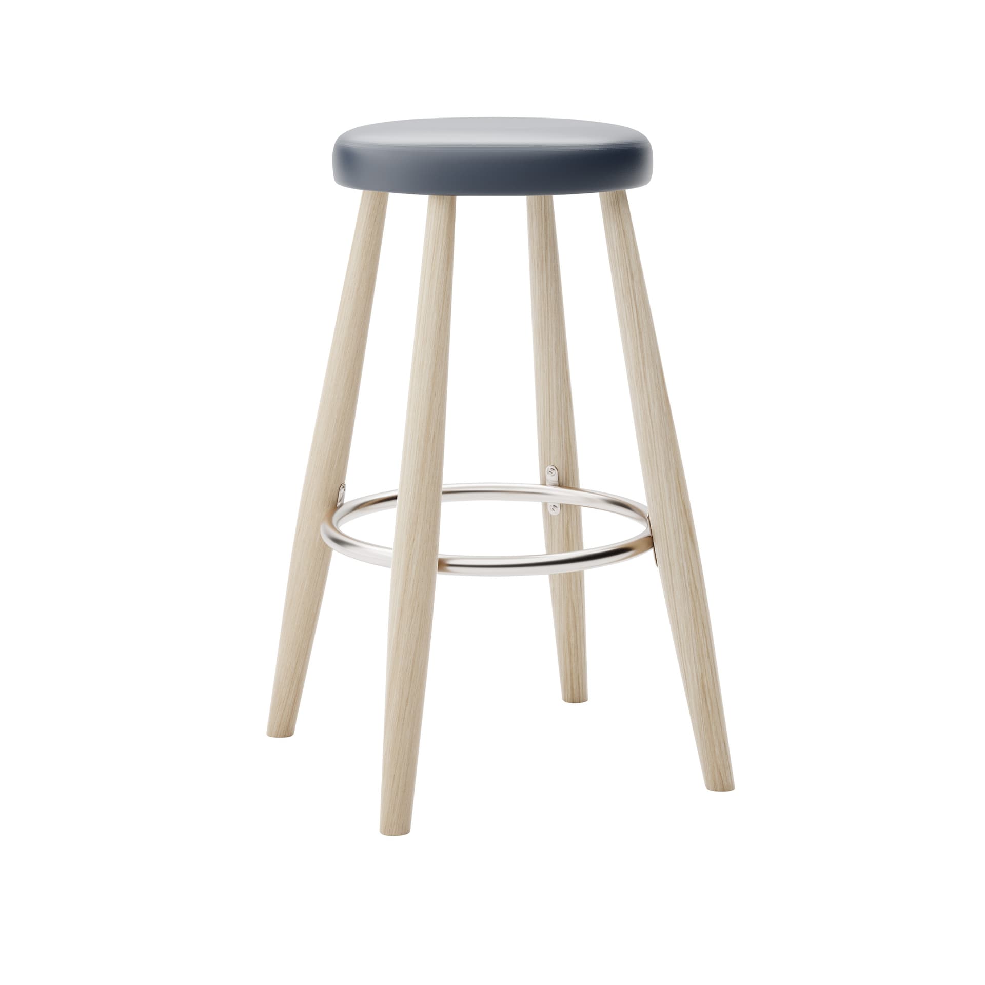 Carl Hansen - CH58 Low Stool, Tvålad Ek, Lädergrupp B Thor - 350 - Barstoler & barkrakker - Hans J. Wegner - Tre farget - Lær/Metall/Tre