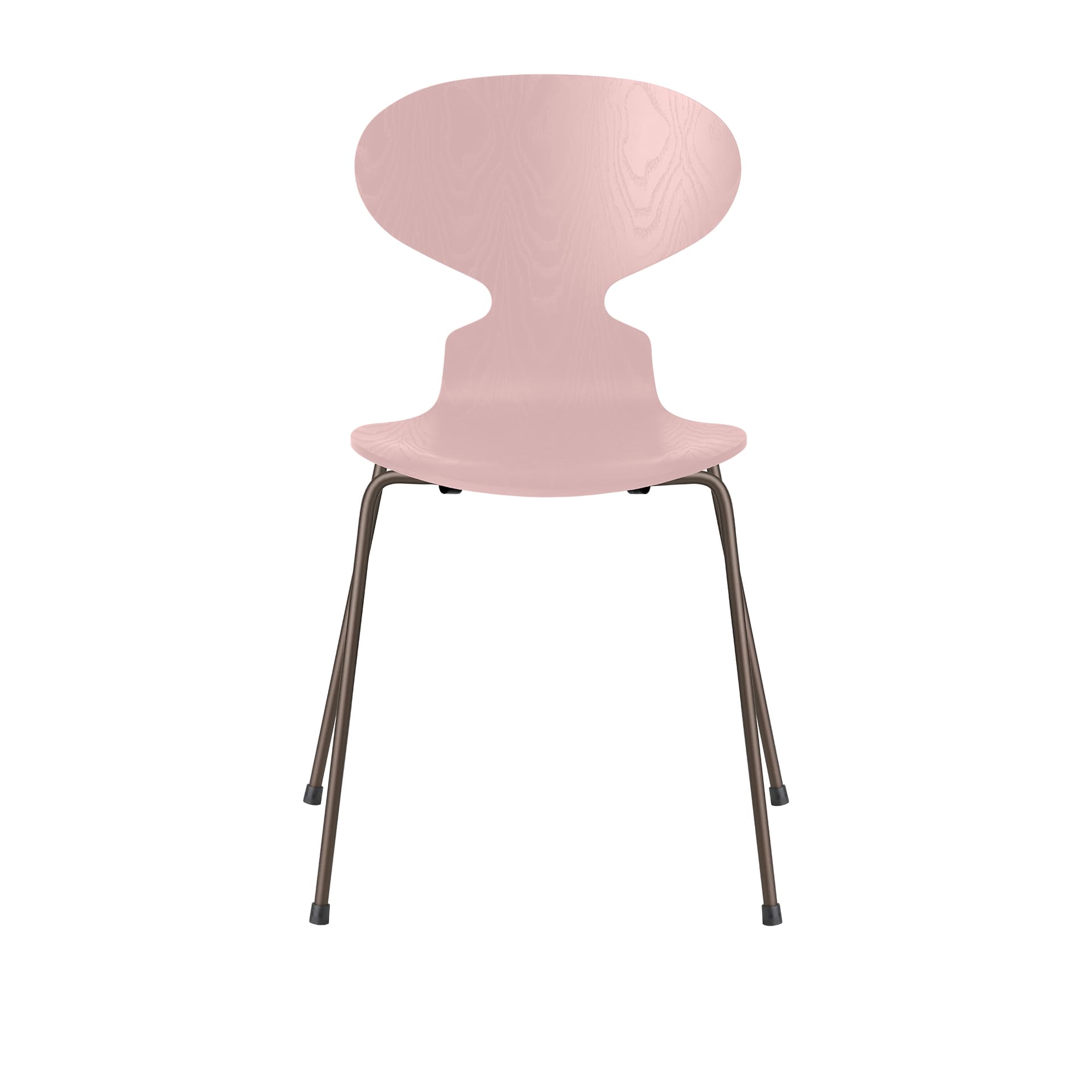 Fritz Hansen - Ant 3101 farget asketrefinér stålstativ brun bronse pale rose - Spisestoler - Arne Jacobsen - Rosa - Metall/Tre