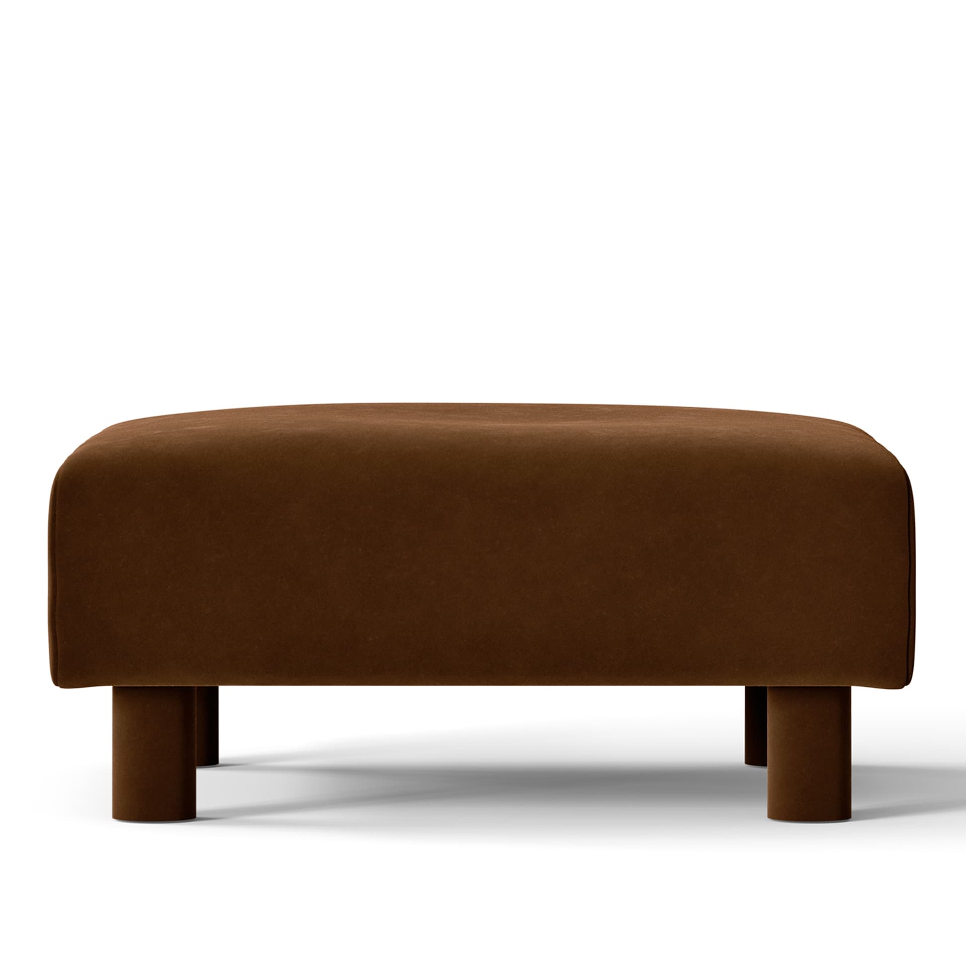Ferm Living - Dase Ottoman Rich Velvet - 36 Soft brown - Skamler & Taburetter - Brun - Tre/Plast
