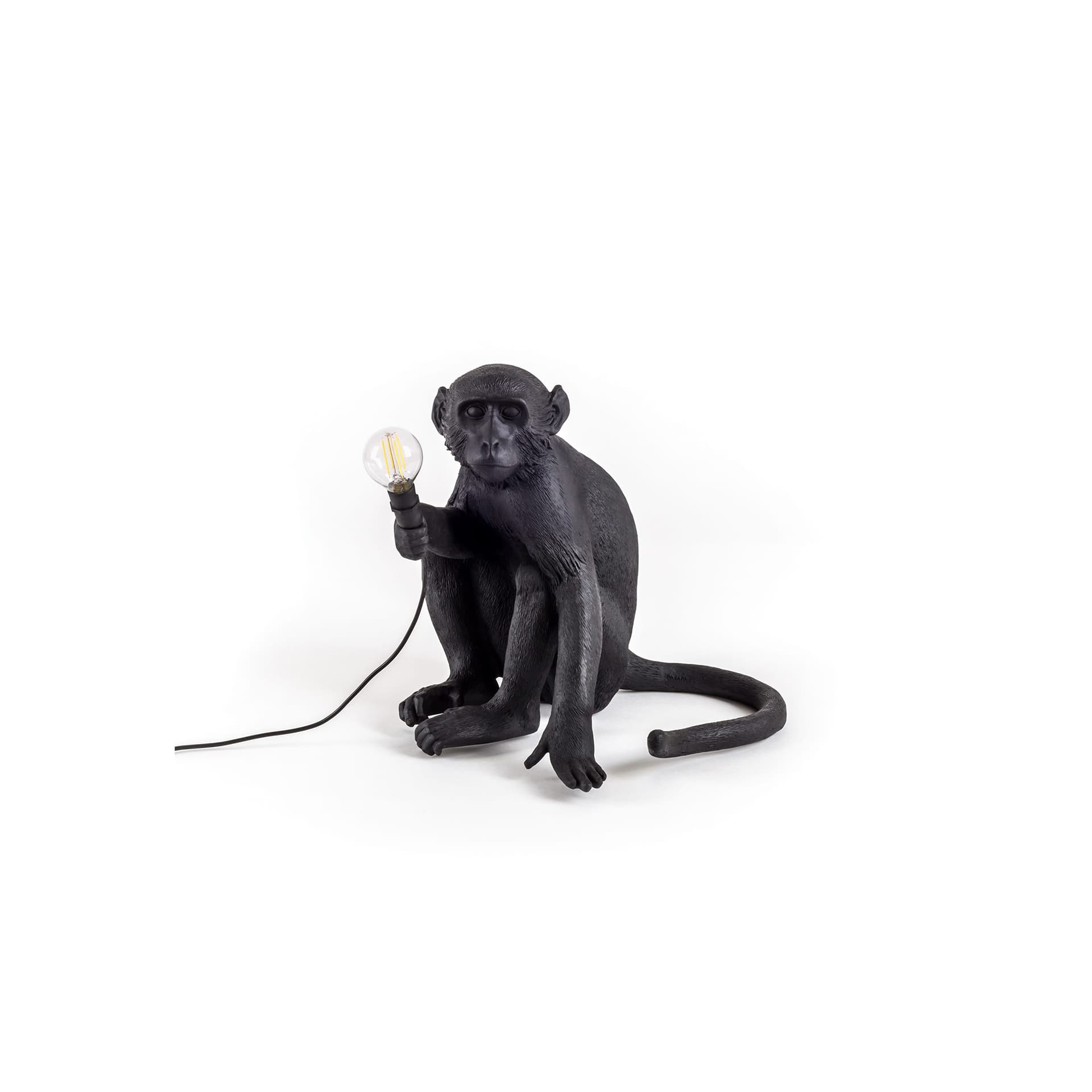 SELETTI - Monkey Sitting Utendørs Bordlampe Svart